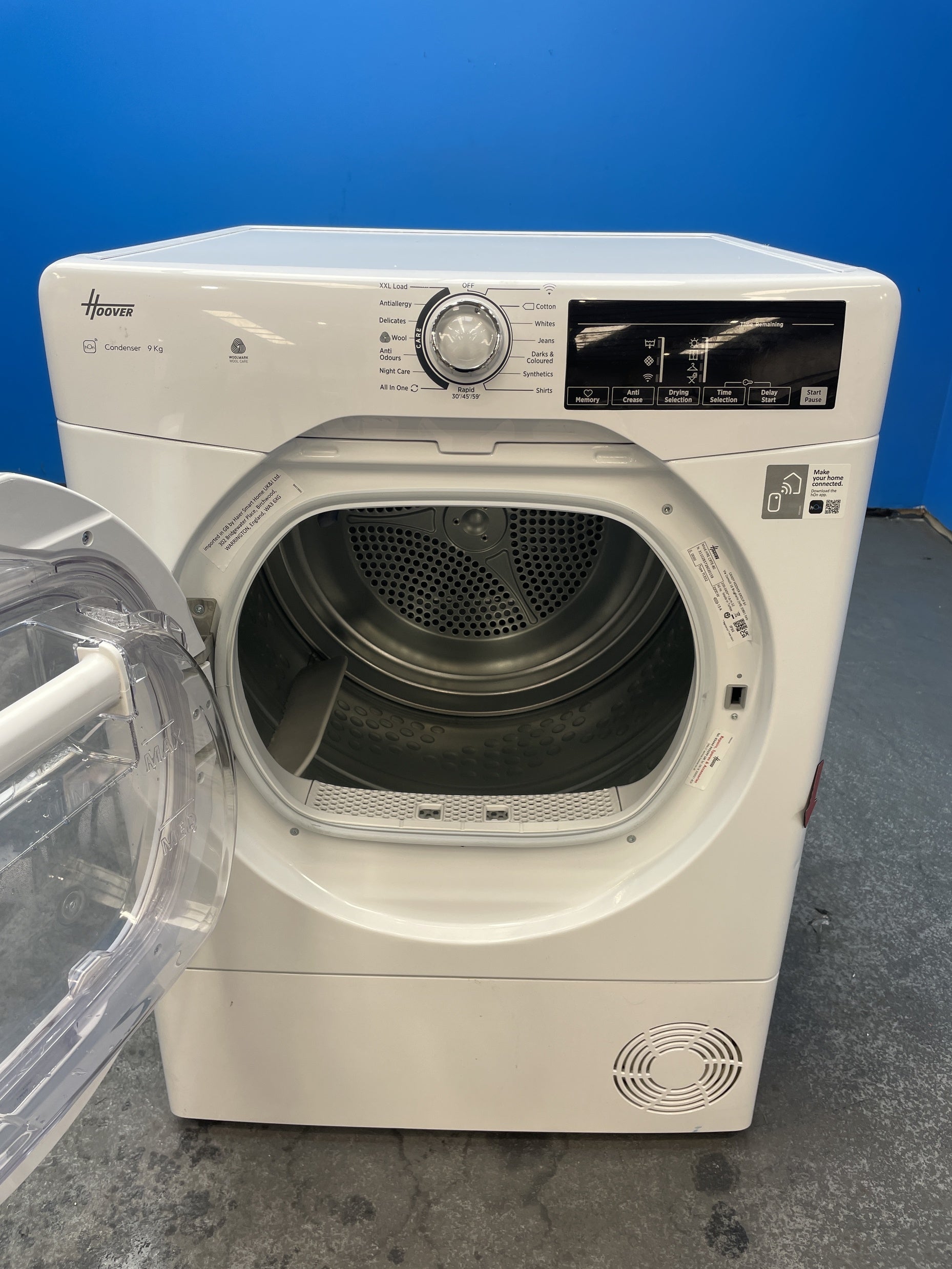 #GRC-162-525 - Hoover HRE C9TE-80 9kg Condenser Tumble Dryer with Wi-Fi