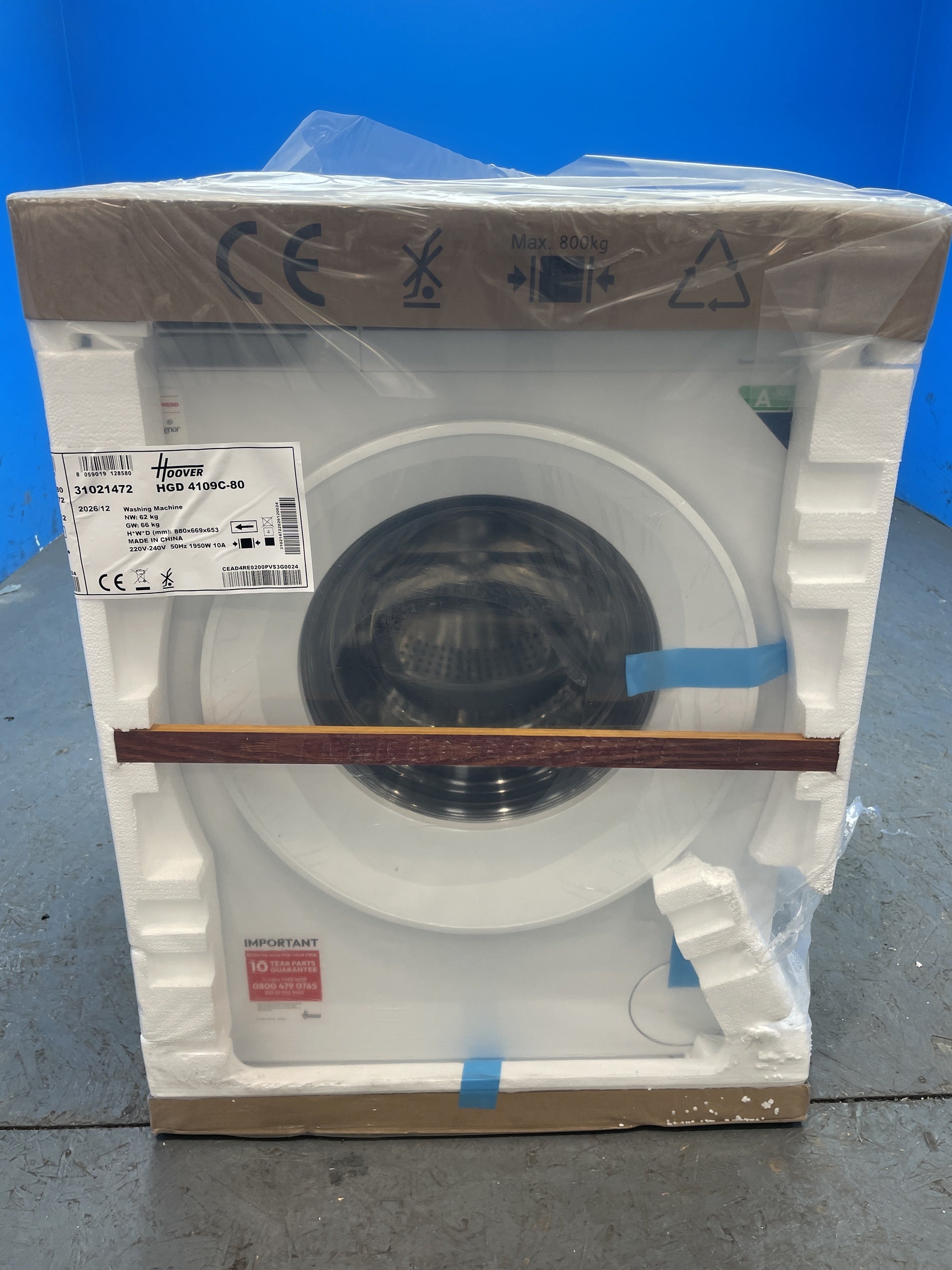 #GRC-157-004 - Hoover HGD 4109C-80 10kg 1400rpm Washing Machine