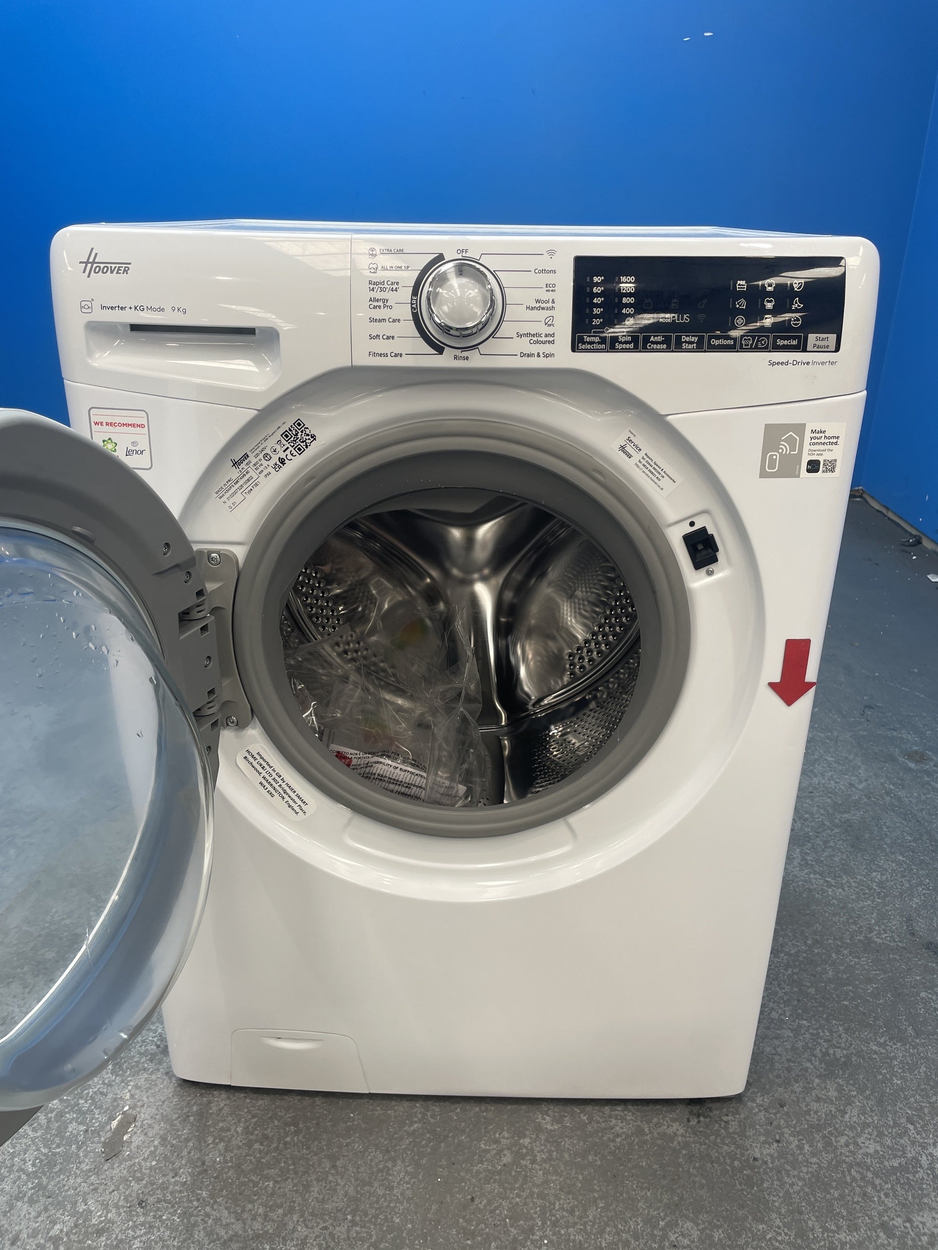 #GRC-159-575 - Hoover H-WASH 350 H3WPS696TAM6-80 9kg 1600rpm Washing Machine