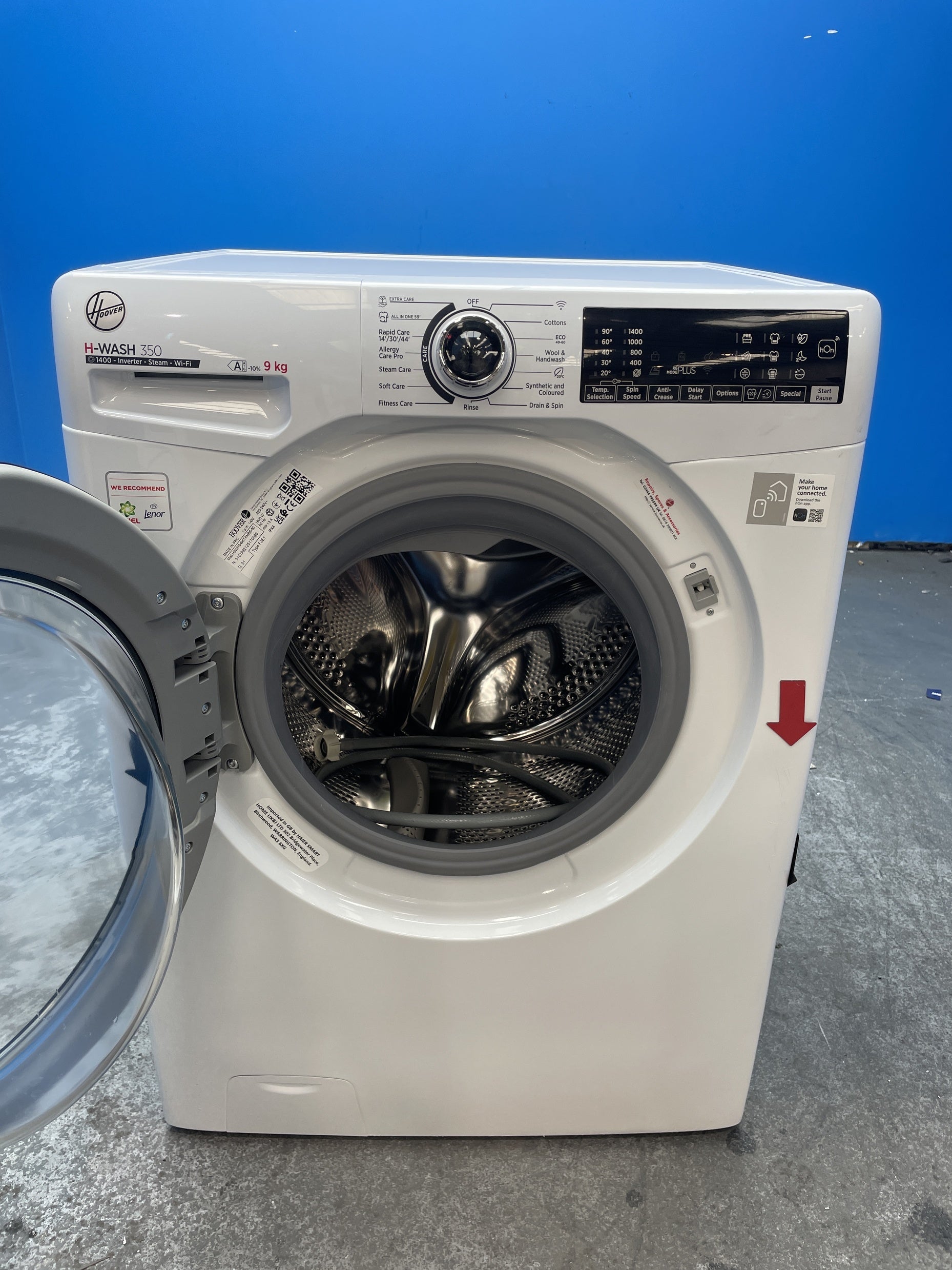 #GRC-158-634 - Hoover H3WPS496TAMB6 9kg 1400 Spin Washing Machine