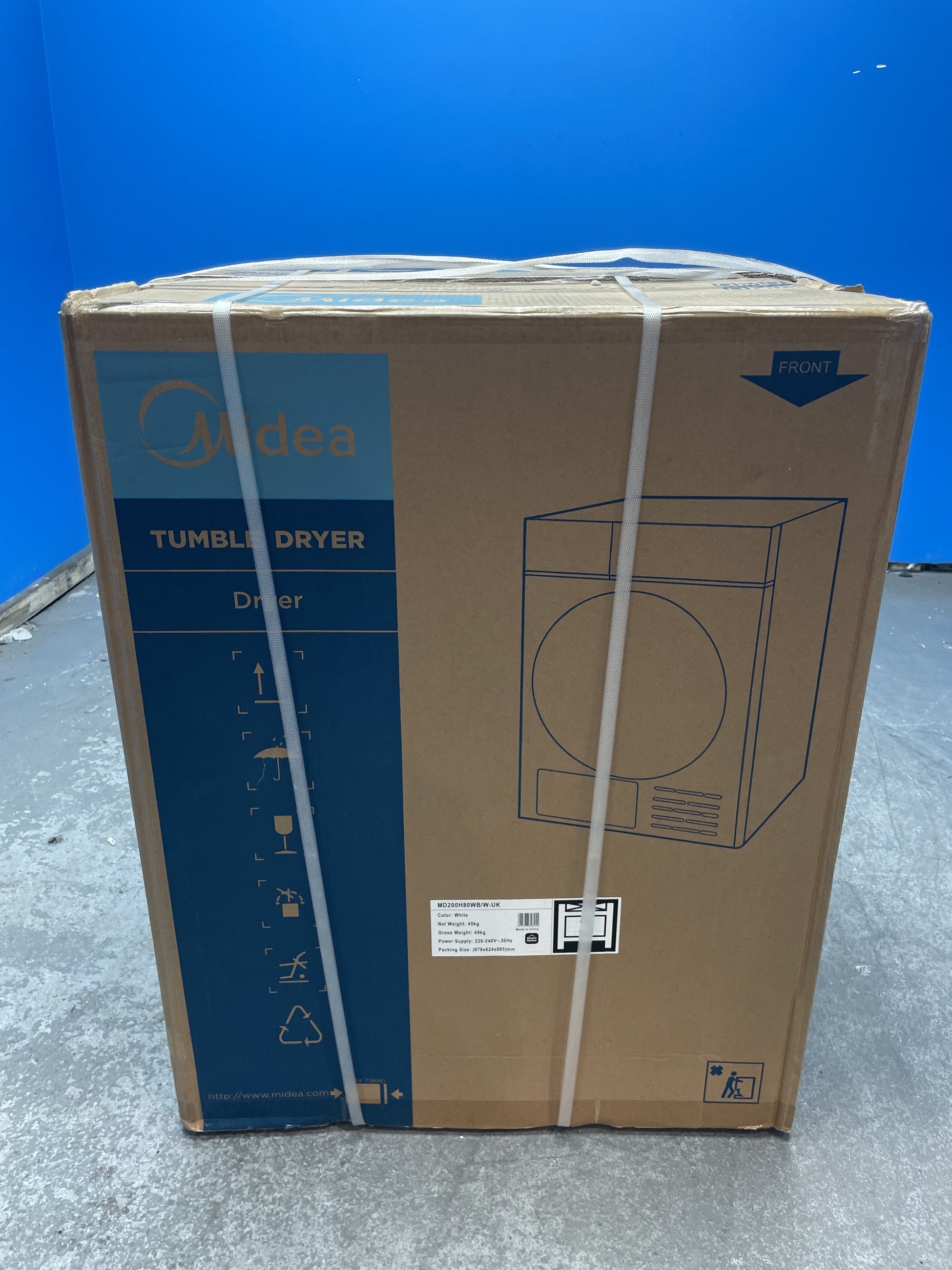 #GRC-158-921 - Midea MD200H80WB/W-UK 8kg Smart Sensor Heat Pump Tumble Dryer