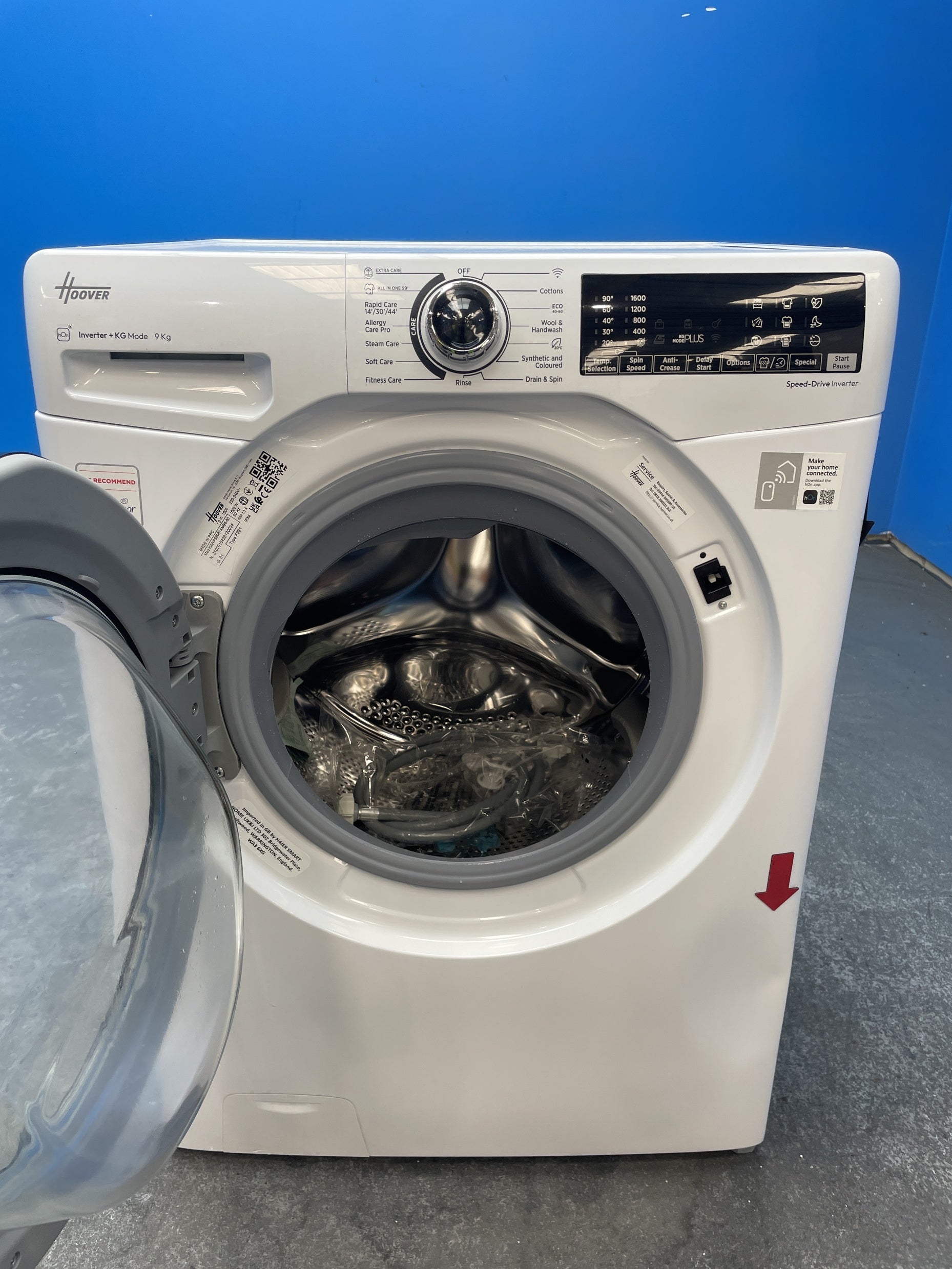 #GRC-160-069 - Hoover H3WPS696TAMB6-80 H-WASH 350 9kg 1600rpm Washing Machine