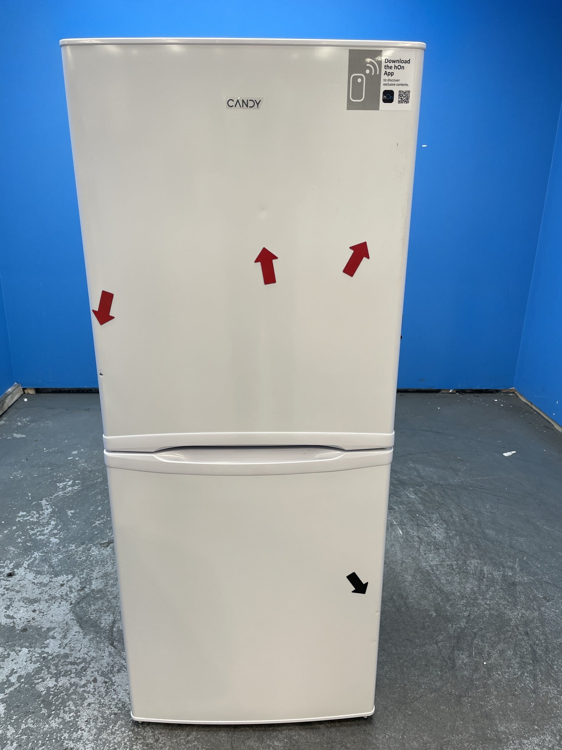 #GRC-155-585 - Candy CCH1S135EWK 55cm 185 Litre Combi Fridge Freezer
