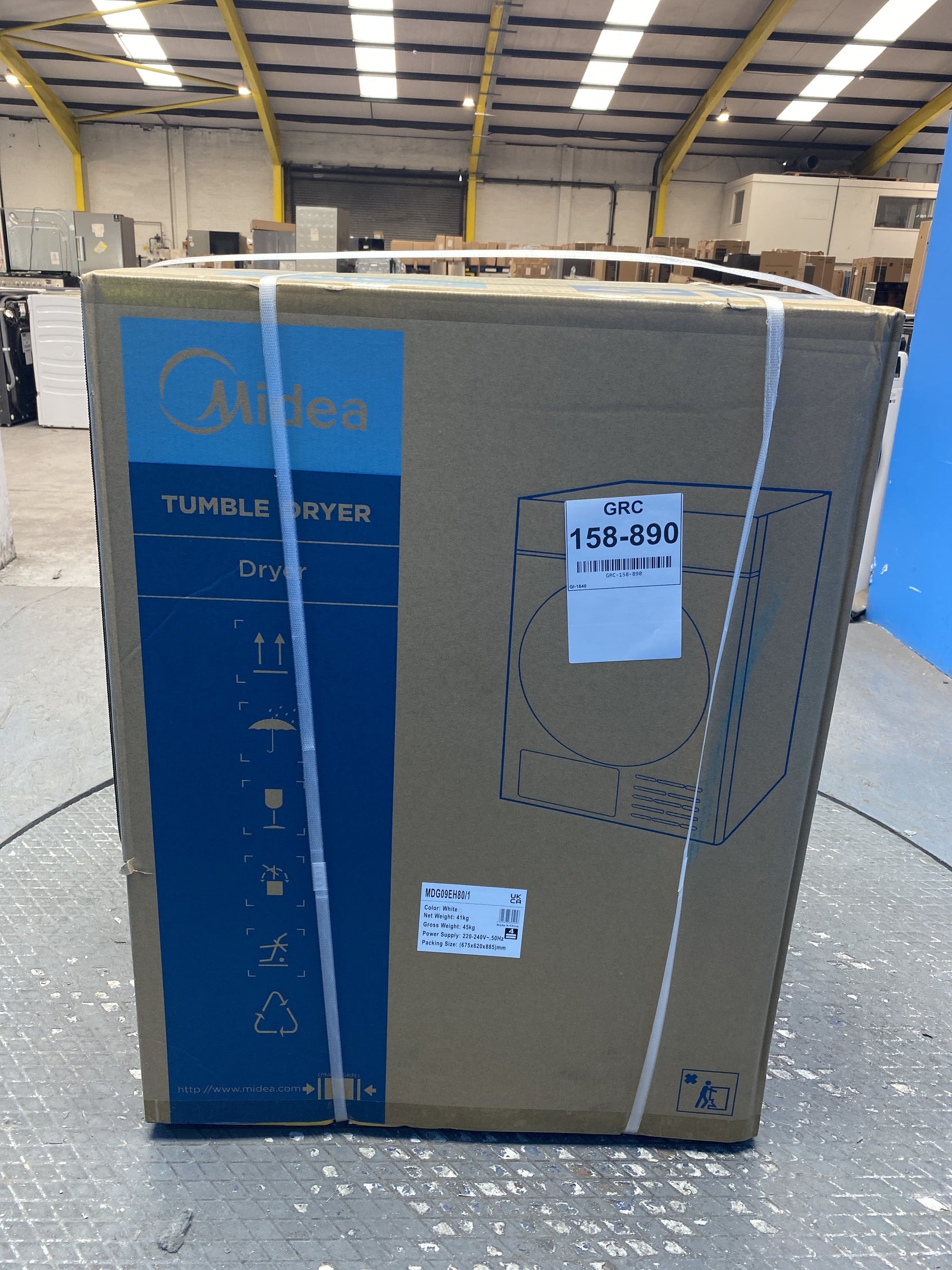 #GRC-158-890 - Midea MDG09EH80 8kg Heat Pump Tumble Dryer