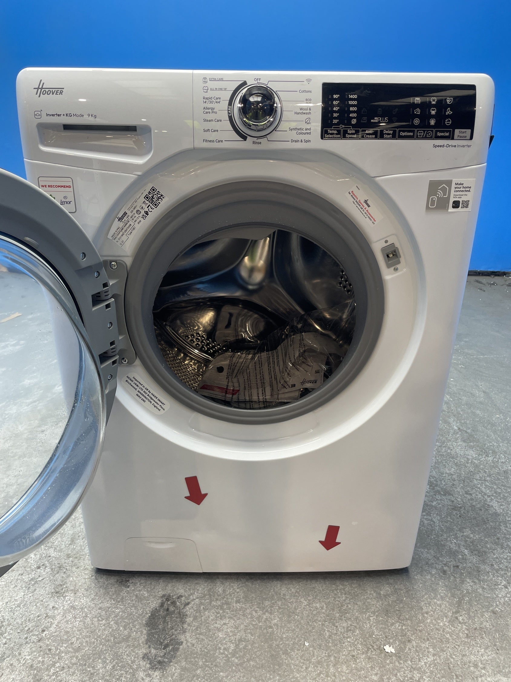#GRC-158-379 - Hoover H3WPS496TAMB6 9kg 1400 Spin Washing Machine