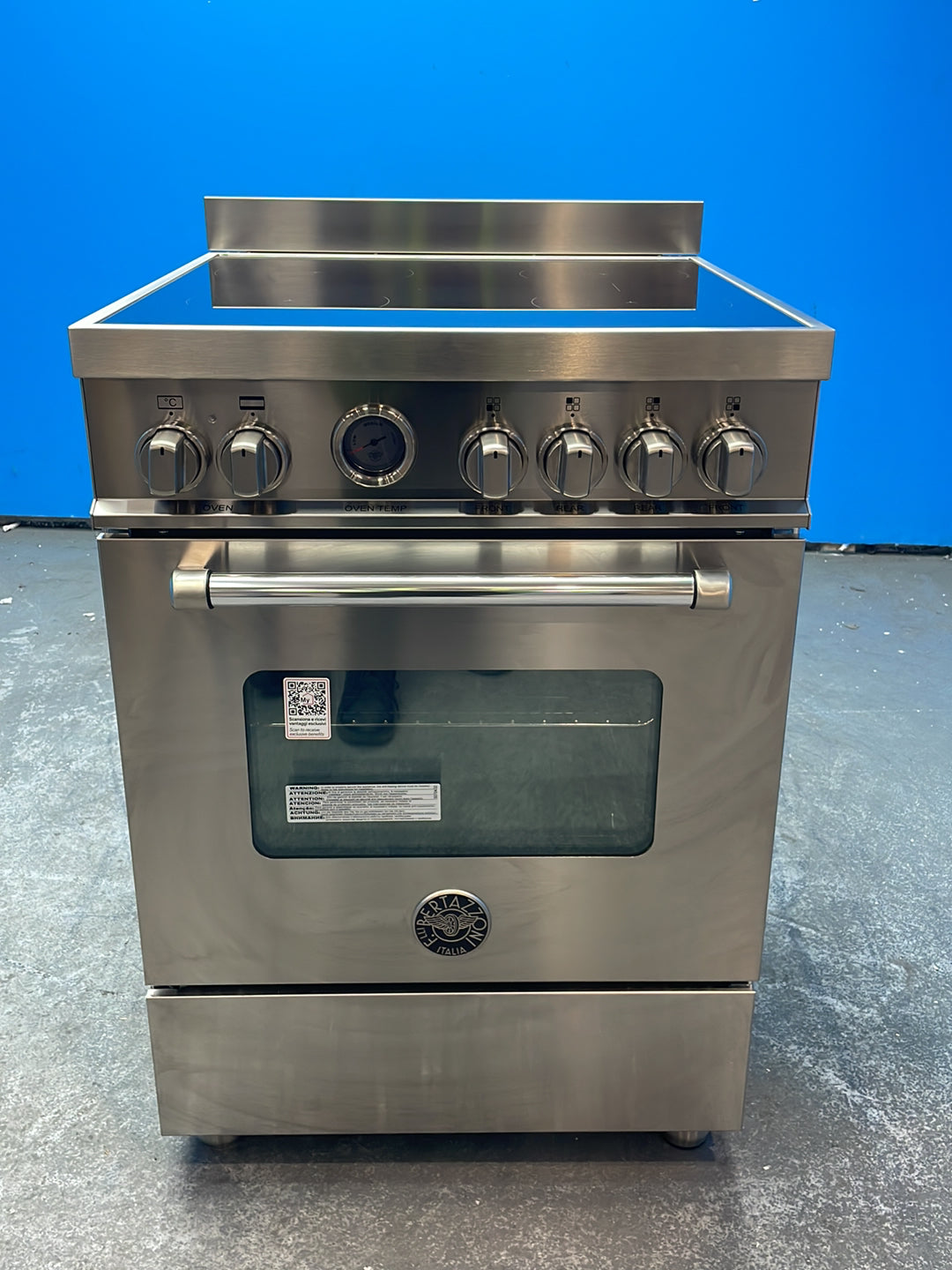 #GRC-164-445 - Bertazzoni Master Series 60cm Electric Range Cooker – 69L Capacity, 4 Zone Induction Hob, Stainless Steel