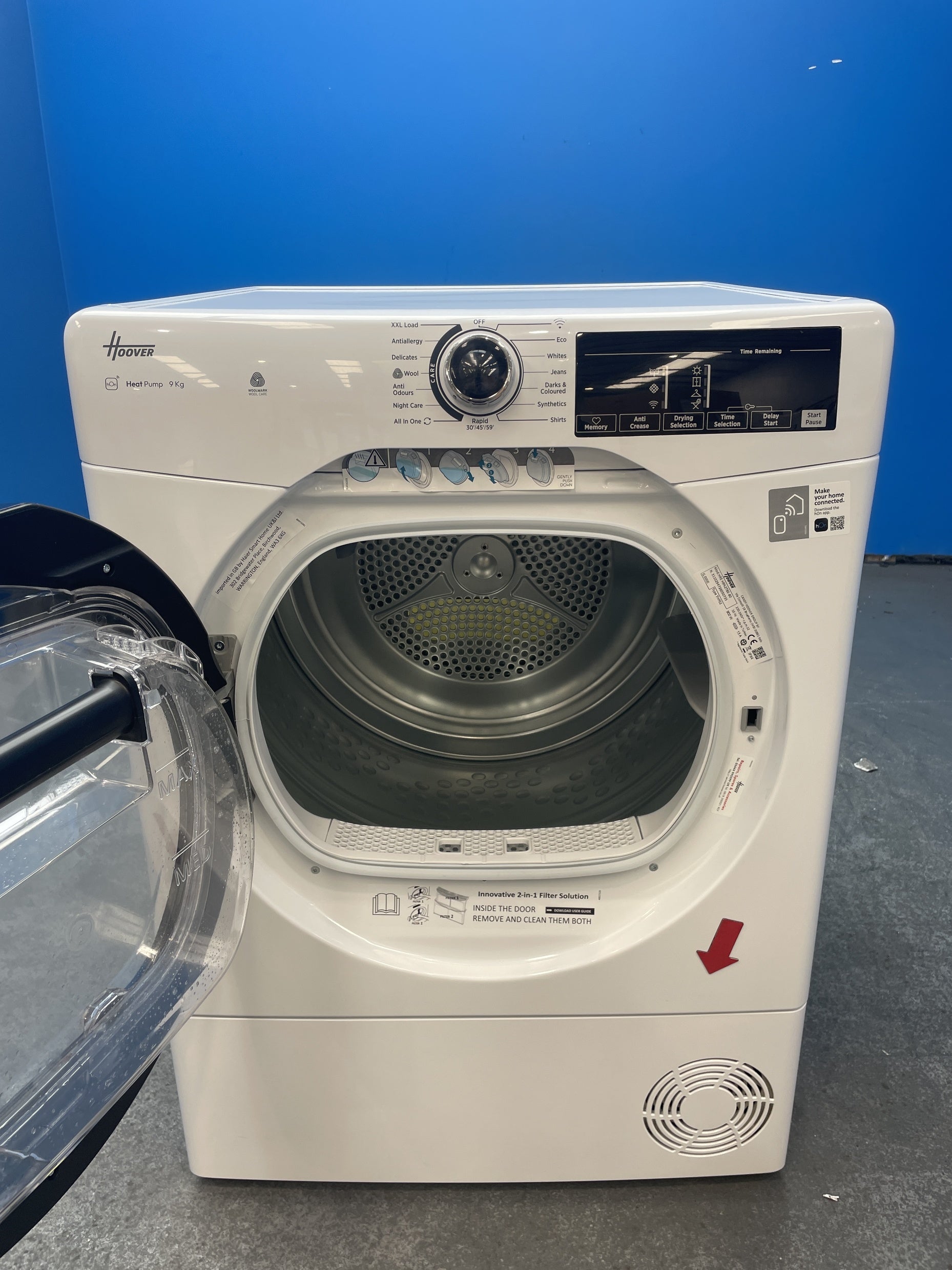 #GRC-160-128 - Hoover H-DRY 350 HRE H9N2TBE-80 9kg Heat Pump Tumble Dryer
