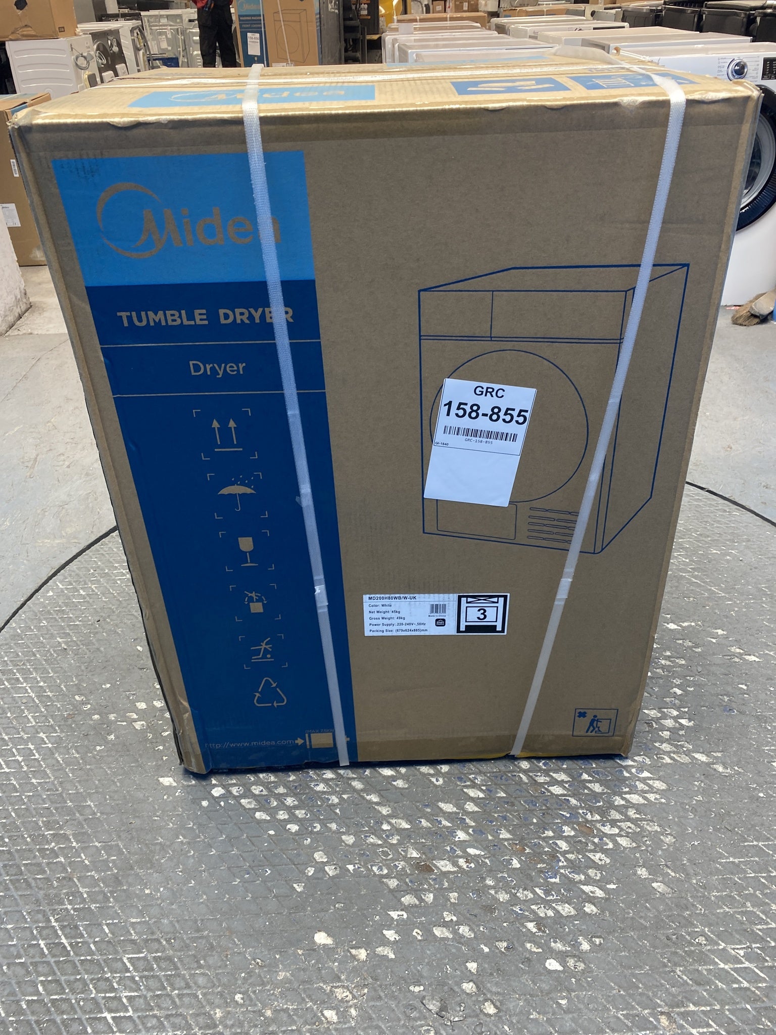 #GRC-158-855 - Midea MD200H80WB/W-UK 8kg Smart Sensor Heat Pump Tumble Dryer