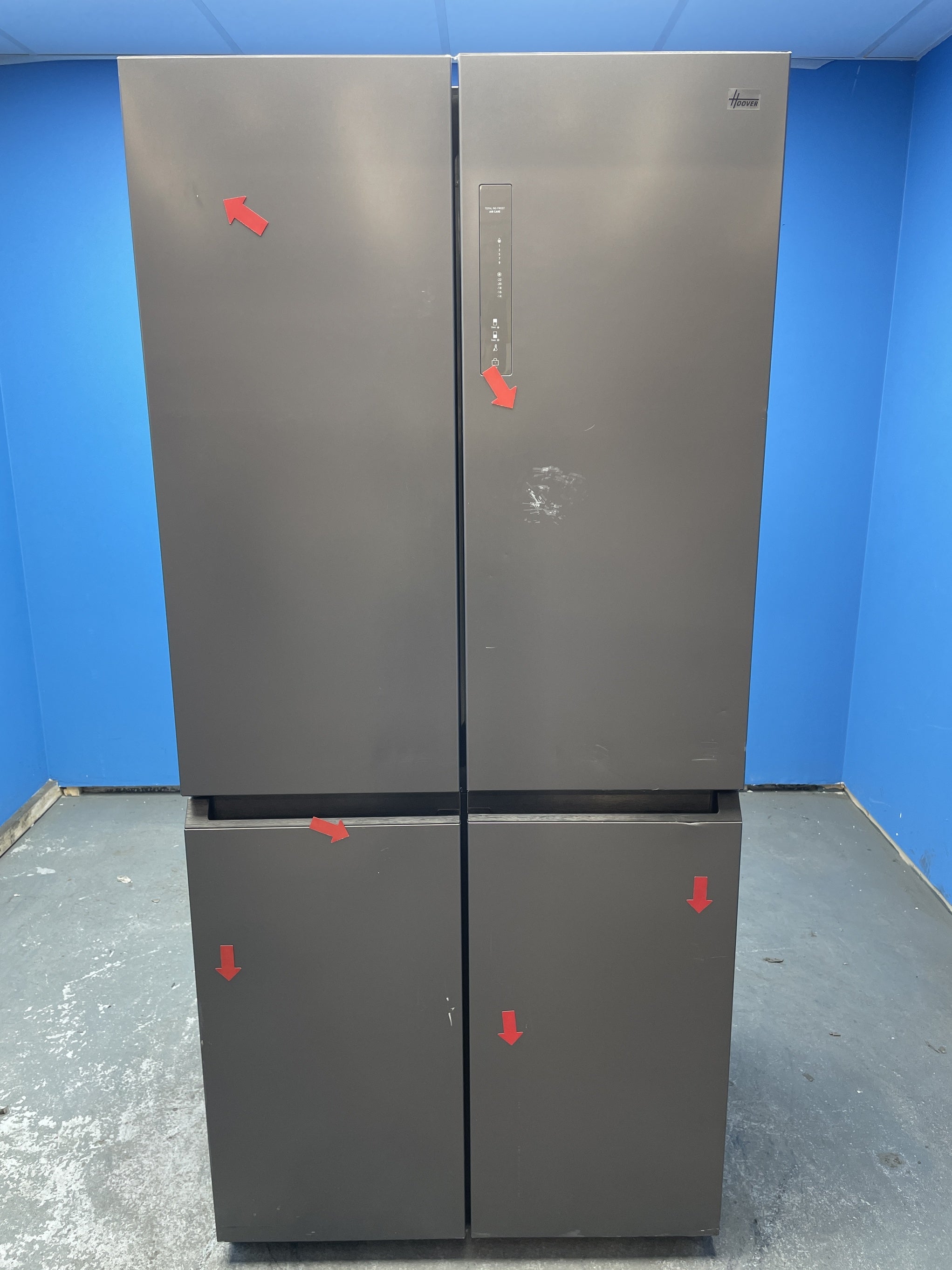 #GRC-152-900 - Hoover HHCR3818ENPL 463 Litre 4 Door No Frost Fridge Freezer