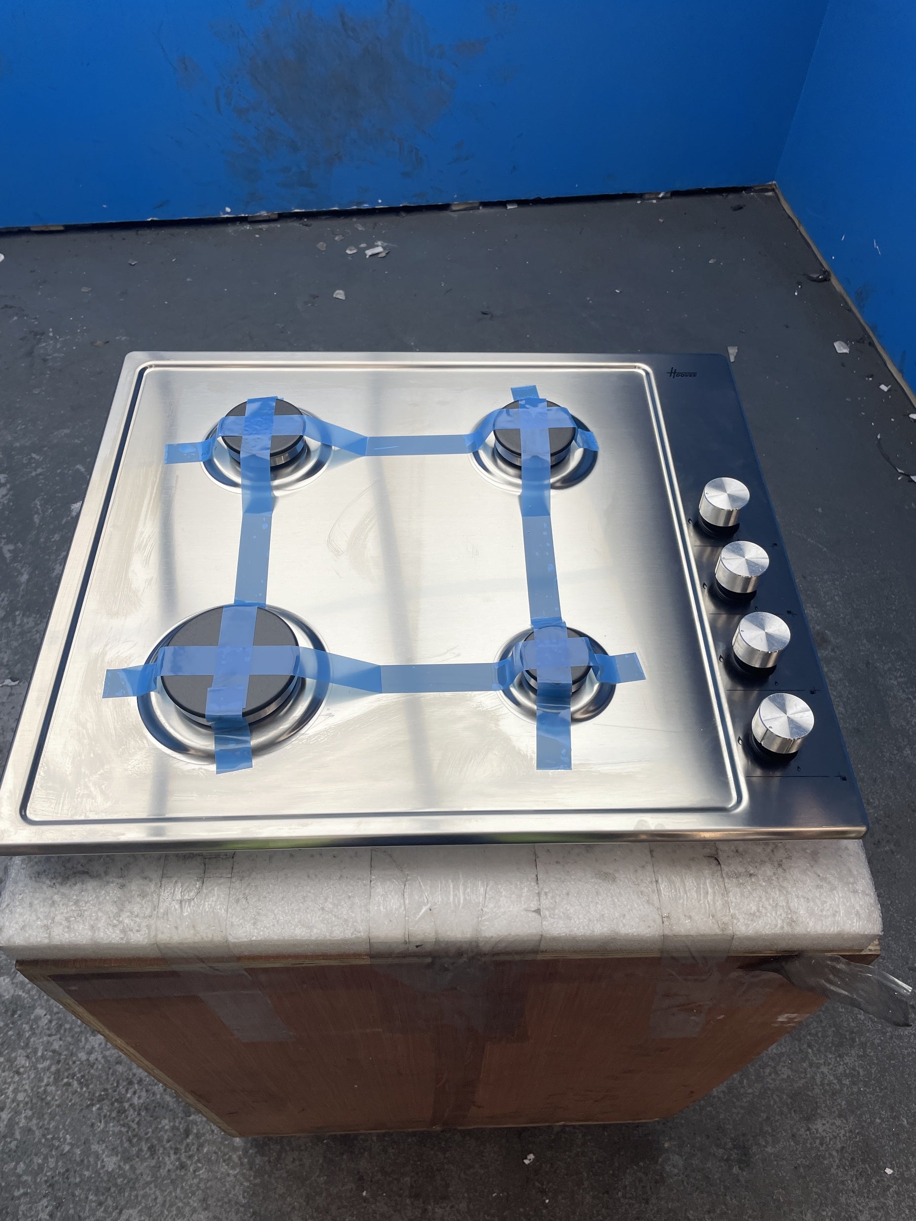 #GRC-159-051 - Hoover HHW6LK3X 60cm 4-Burner Stainless Steel Gas Hob