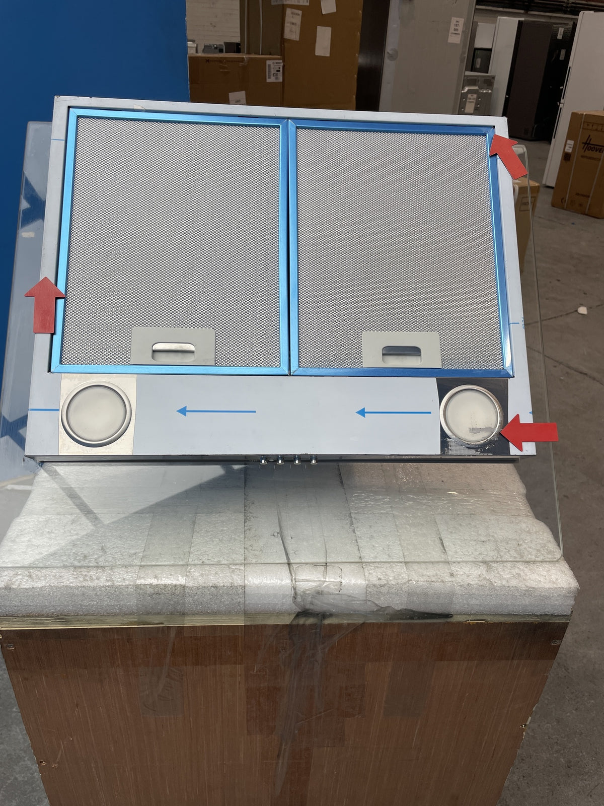 #GRC-154-026 - Electrolux 60cm Flat Glass Chimney Cooker Hood – LED, Steel & Glass