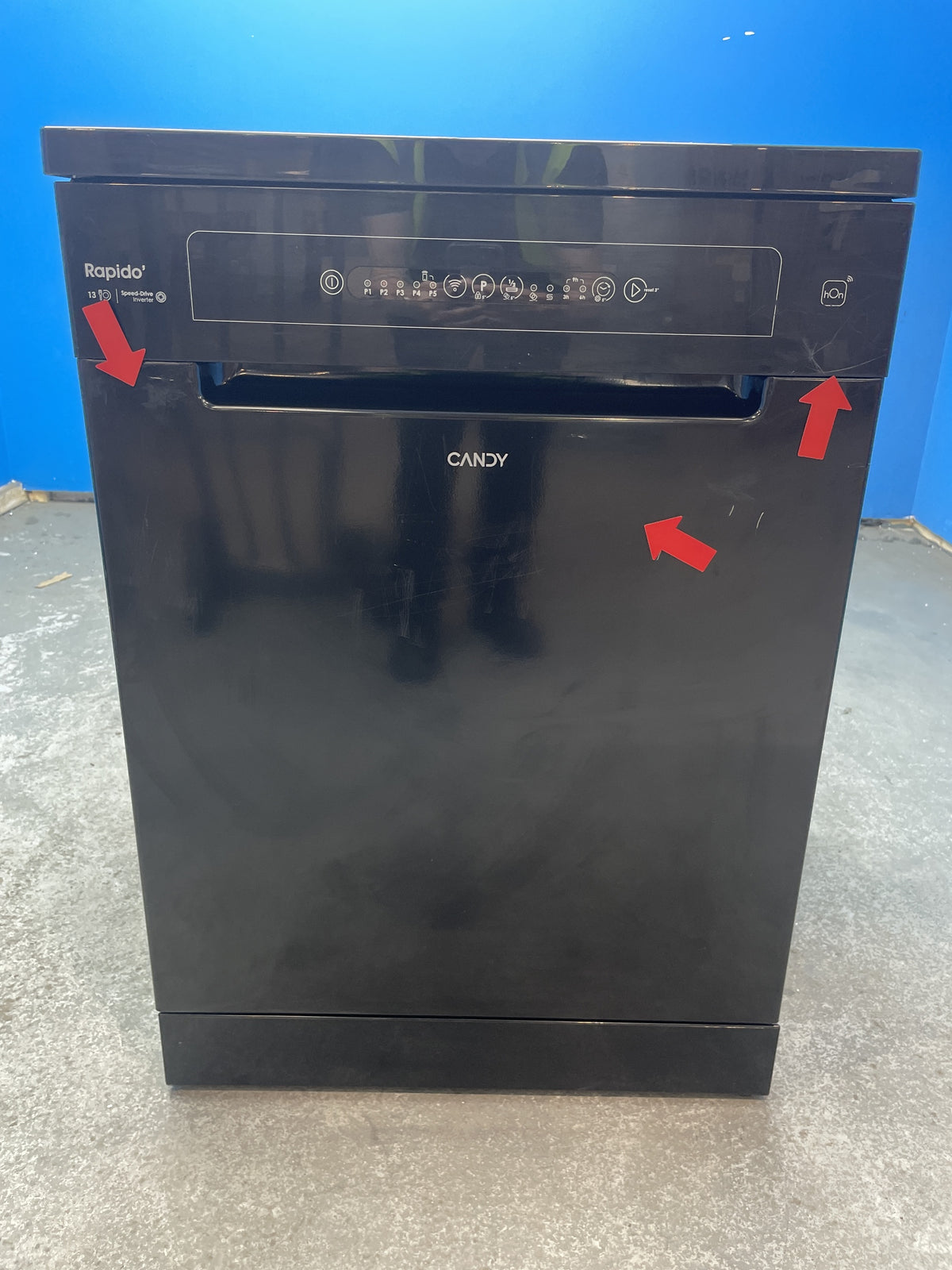 #GRC-158-367 - Candy Rapidò 60cm Dishwasher – 13 Place Settings, WiFi Connected, E Rated, Black, 93kWh/yr
