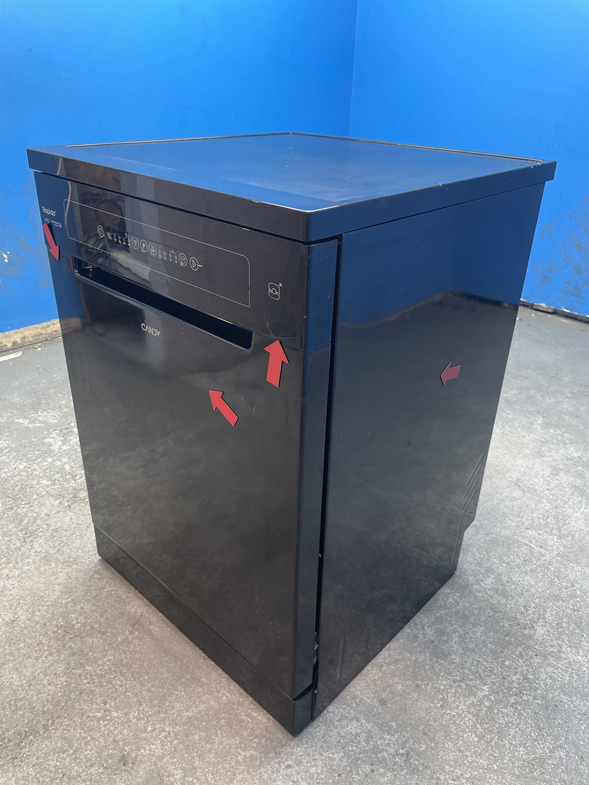 #GRC-158-367 - Candy Rapidò 60cm Dishwasher – 13 Place Settings, WiFi Connected, E Rated, Black, 93kWh/yr