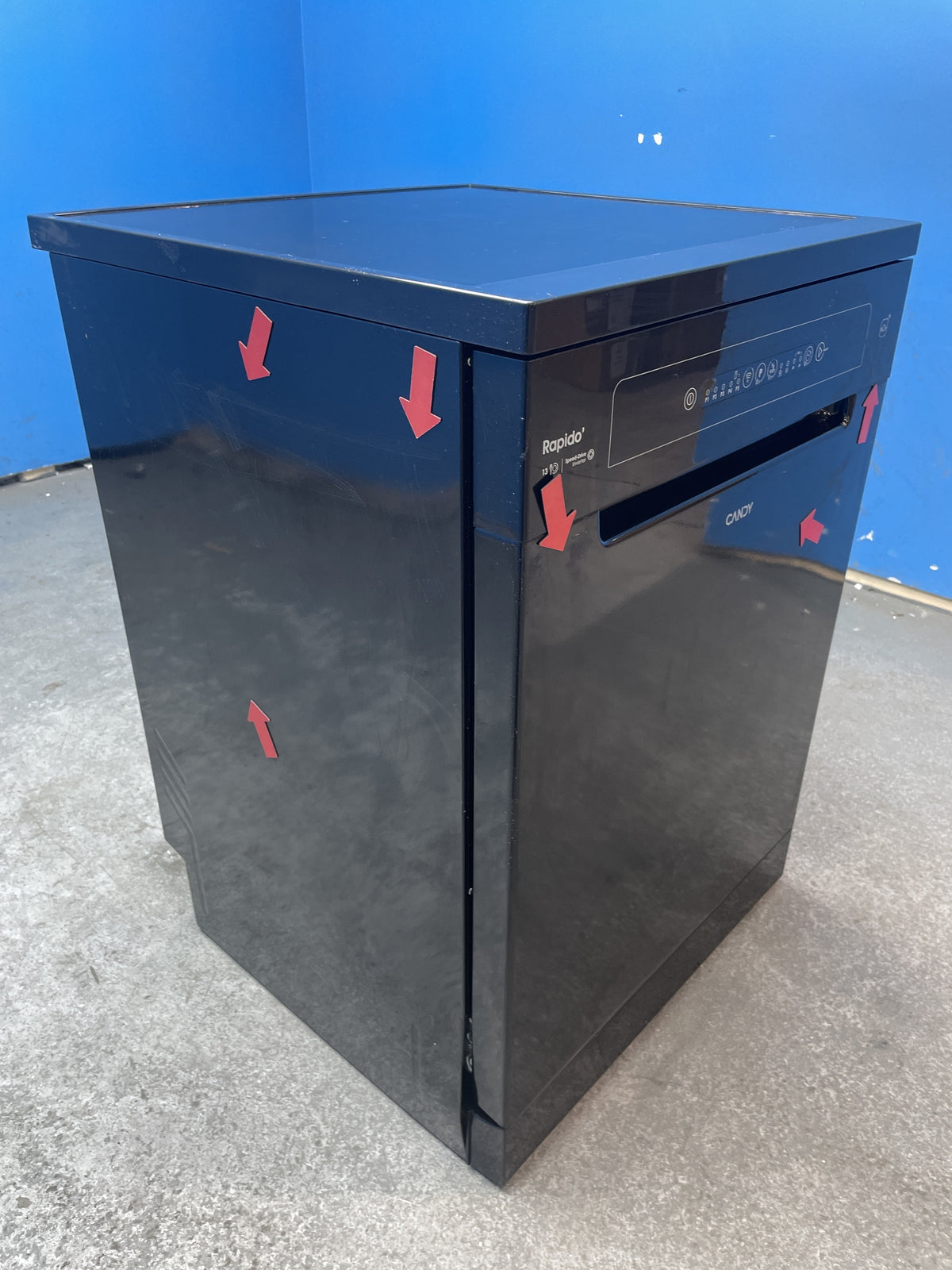 #GRC-158-367 - Candy Rapidò 60cm Dishwasher – 13 Place Settings, WiFi Connected, E Rated, Black, 93kWh/yr