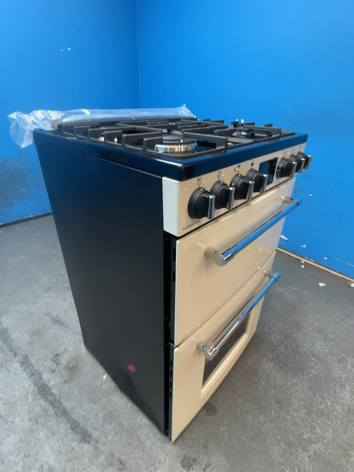 #GRC-159-431 - Belling Farmhouse 60cm Dual Fuel Double Oven Cooker – AirFry, Beige
