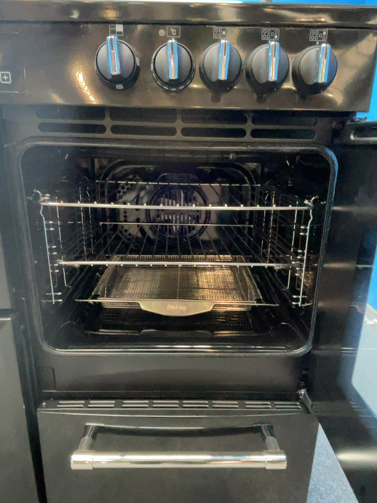#GRC-159-449 - Belling Farmhouse 100cm Dual Fuel Range Cooker – 157L, AirFry, Black