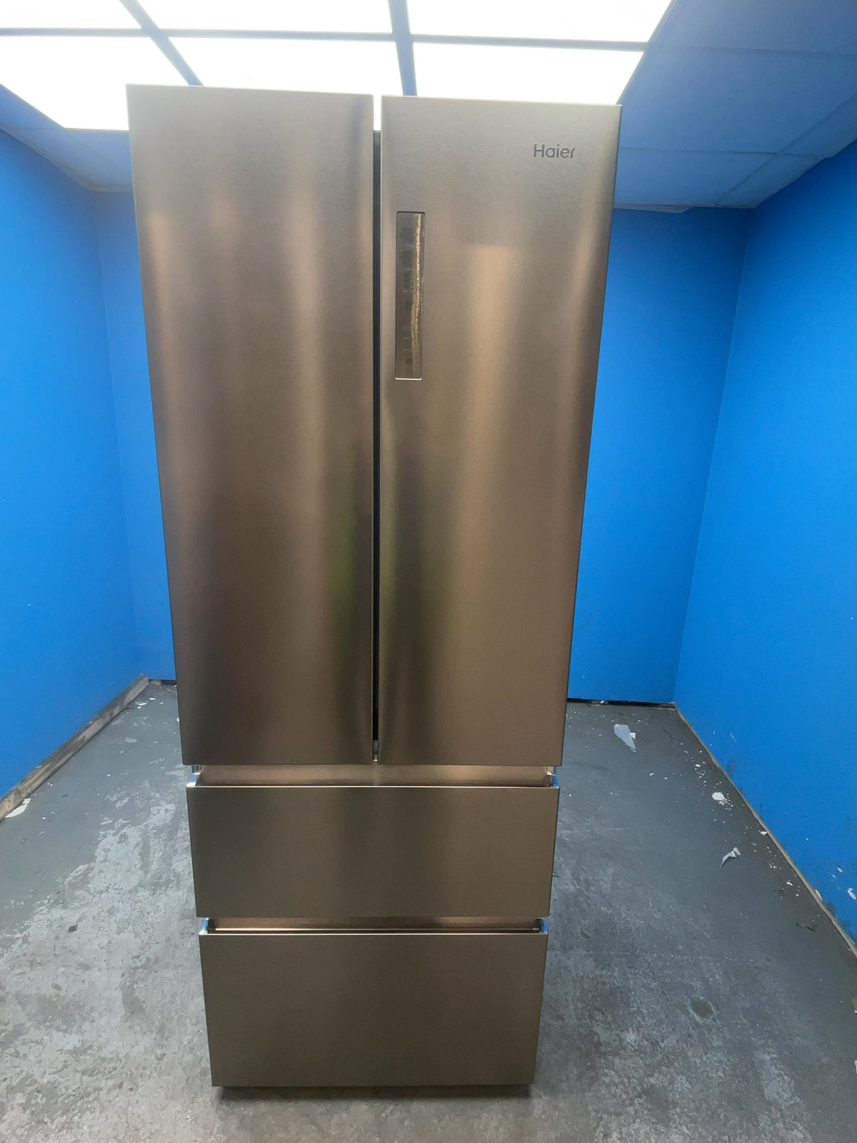 #GRC-160-292 - Haier 70cm French Door Fridge Freezer – 446L, Platinum Inox, Total No Frost