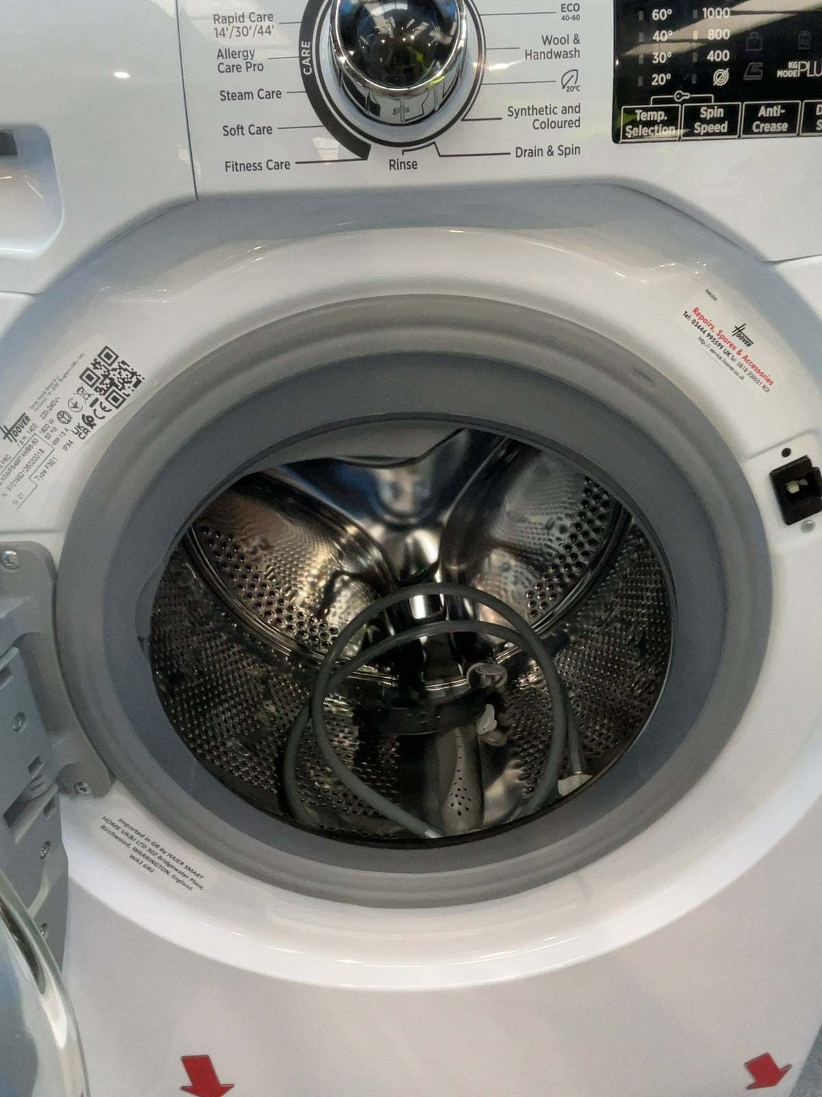 #GRC-162-920 - Hoover H-WASH 350 9kg 1400rpm Washing Machine – Allergy Care Pro, White