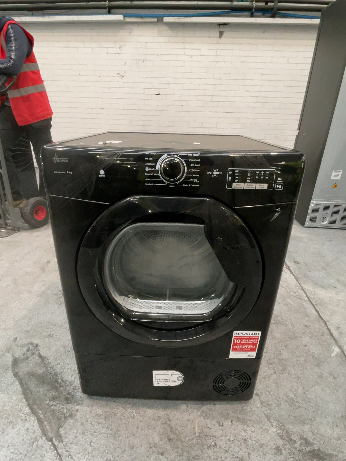 #GRC-162-929 - Hoover 8kg Condenser Tumble Dryer – Sensor Drying, Black, B Energy Rating