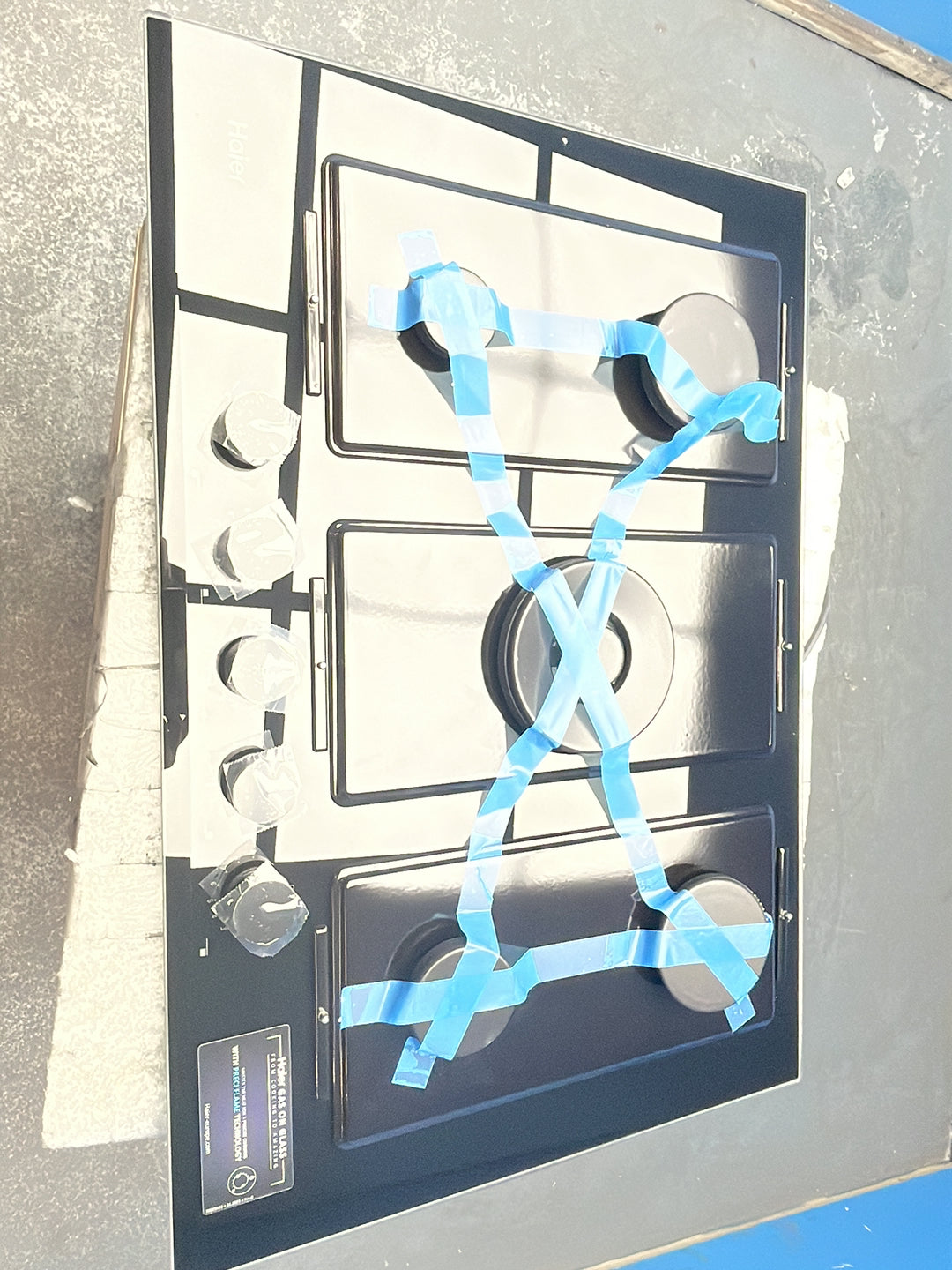 #GRC-163-388 - Haier Series 4 75cm 5 Zone Gas on Glass Hob – Preci Flame, 5kW Wok Burner, Black