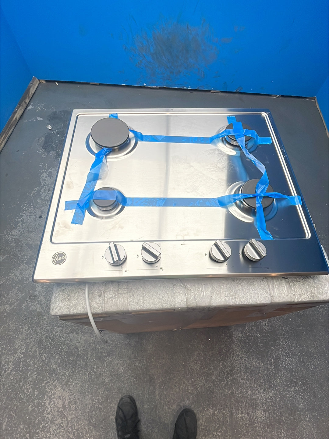 #GRC-163-778 - Hoover H-HOB 300 60cm Gas Hob – Cast Iron Pan Supports, Stainless Steel
