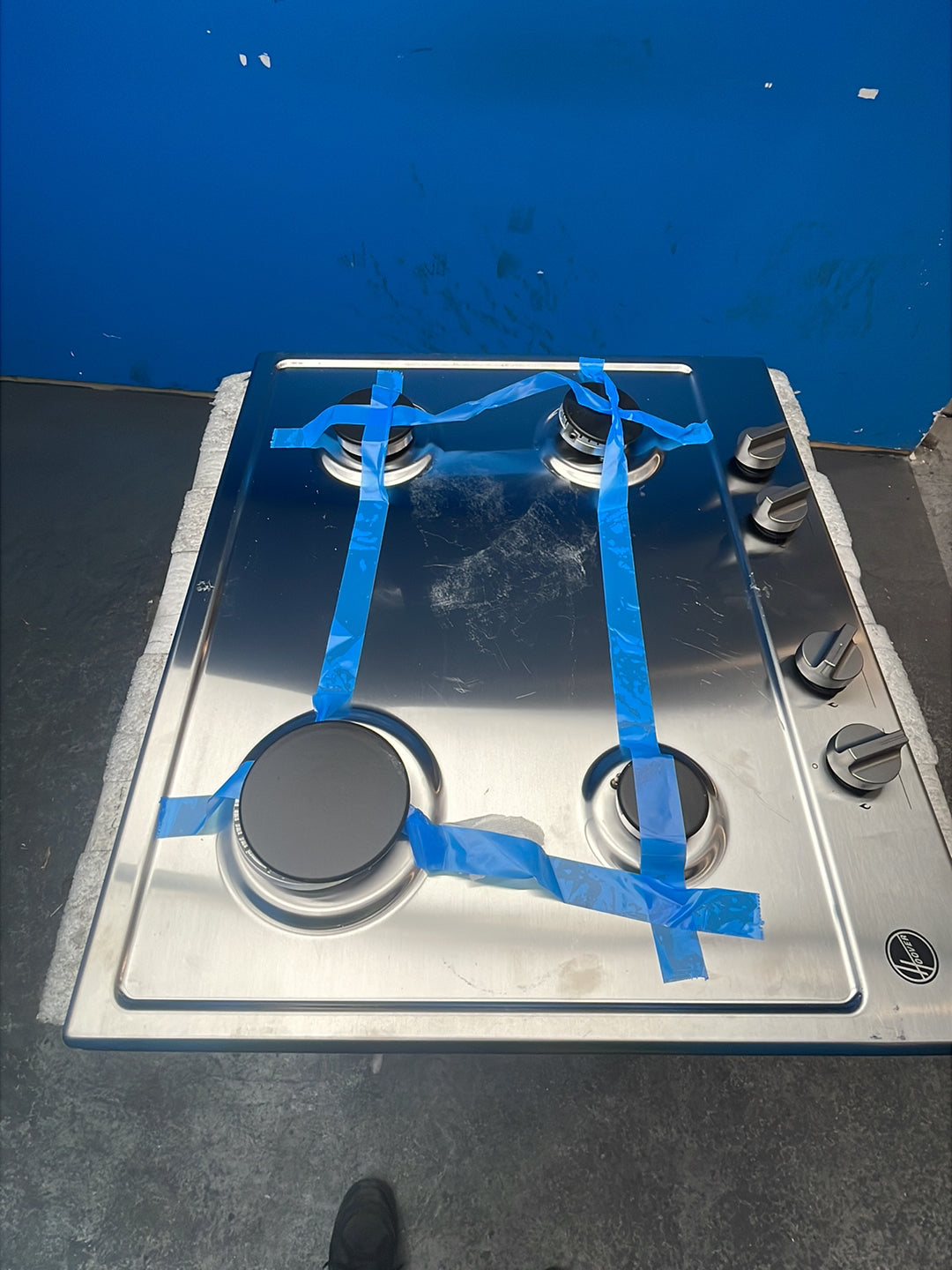 #GRC-163-778 - Hoover H-HOB 300 60cm Gas Hob – Cast Iron Pan Supports, Stainless Steel