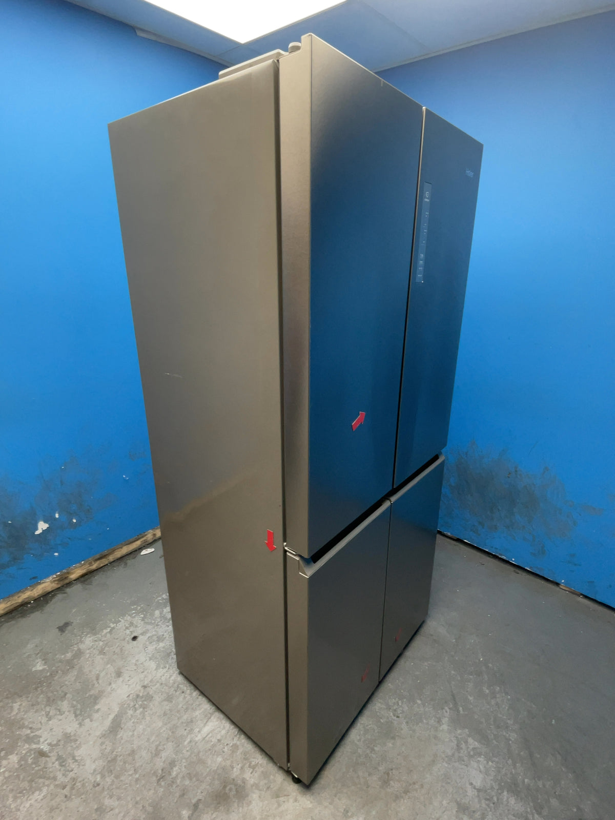 #GRC-163-837 - Haier American Style Fridge Freezer – 467L, Platinum Inox, Total No Frost