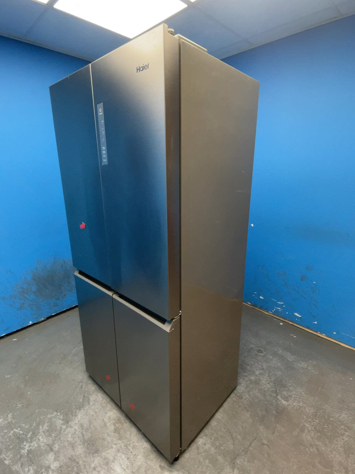 #GRC-163-837 - Haier American Style Fridge Freezer – 467L, Platinum Inox, Total No Frost