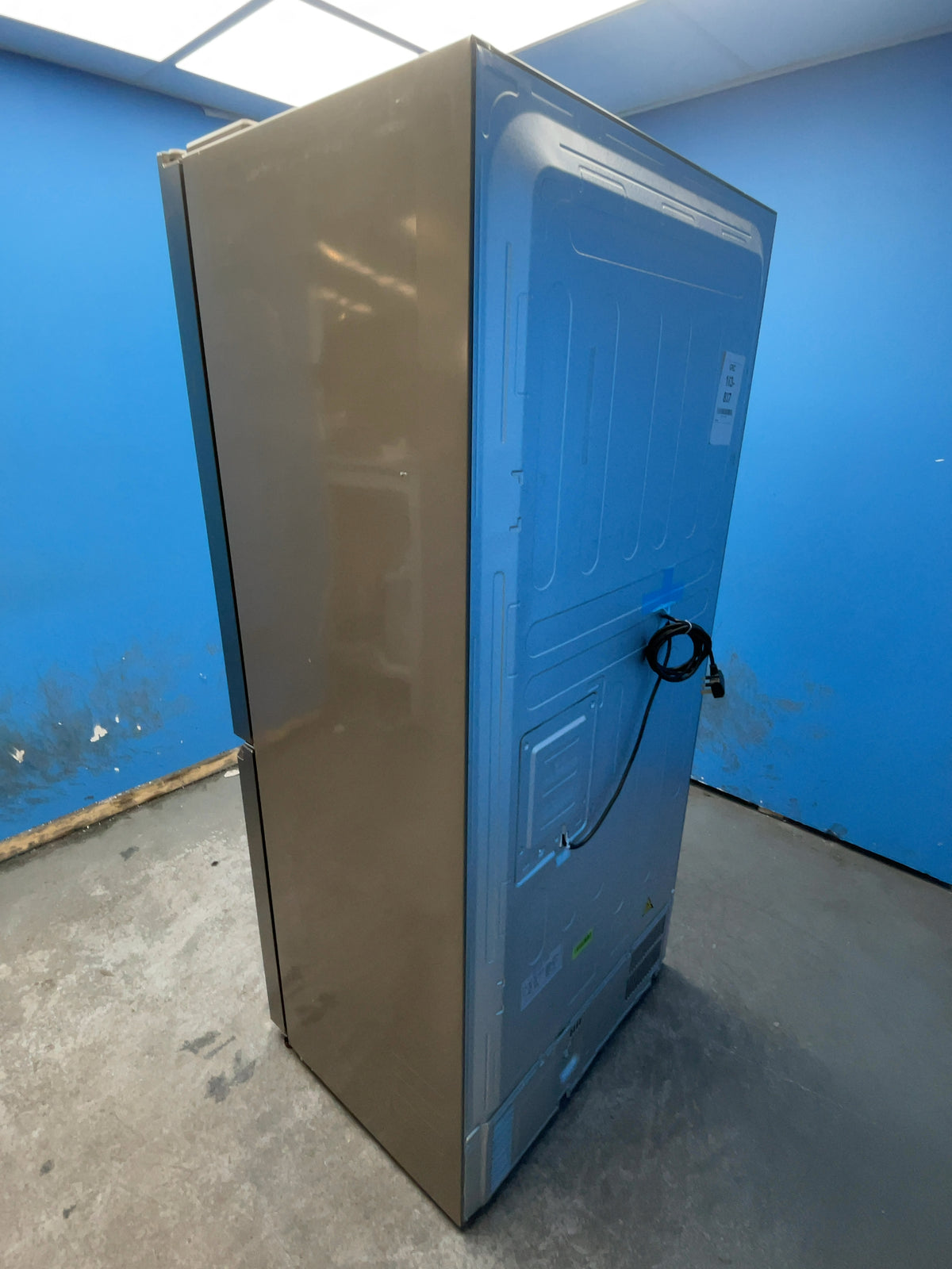 #GRC-163-837 - Haier American Style Fridge Freezer – 467L, Platinum Inox, Total No Frost