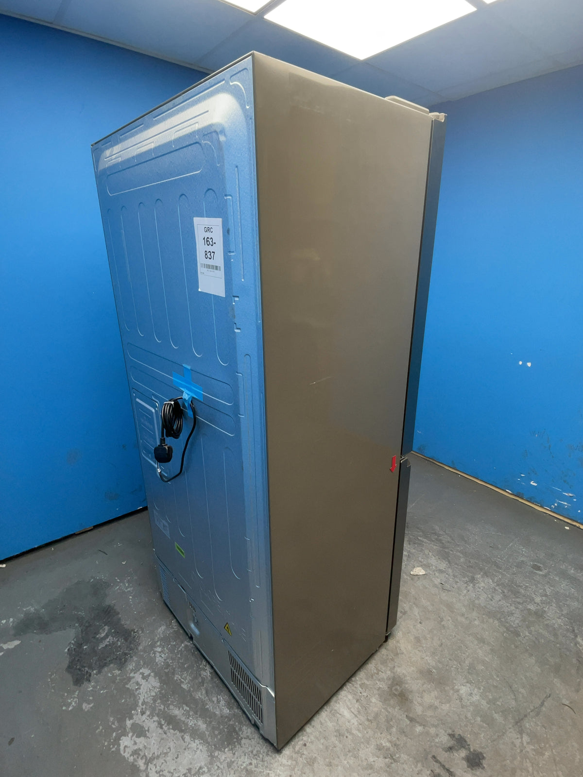 #GRC-163-837 - Haier American Style Fridge Freezer – 467L, Platinum Inox, Total No Frost