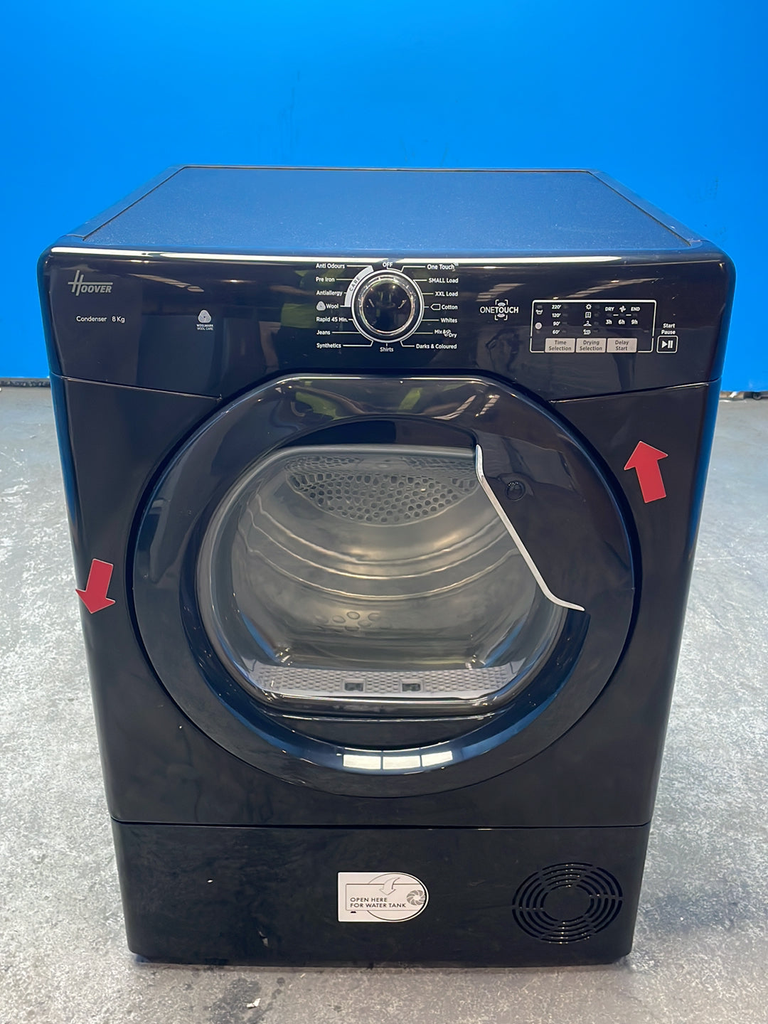 #GRC-163-941 - Hoover 8kg Condenser Tumble Dryer – Sensor Drying, Black, B Energy Rating