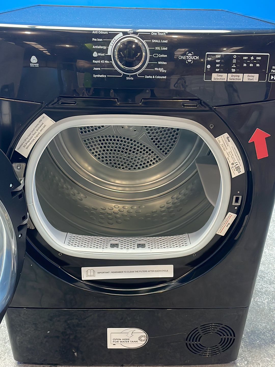 #GRC-163-941 - Hoover 8kg Condenser Tumble Dryer – Sensor Drying, Black, B Energy Rating