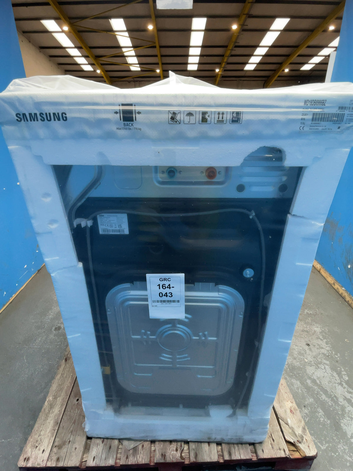 #GRC-164-043 - Samsung Series 9 Washer Dryer – 18kg Wash, 11kg Dry, 1400rpm, WiFi Connected, Silver