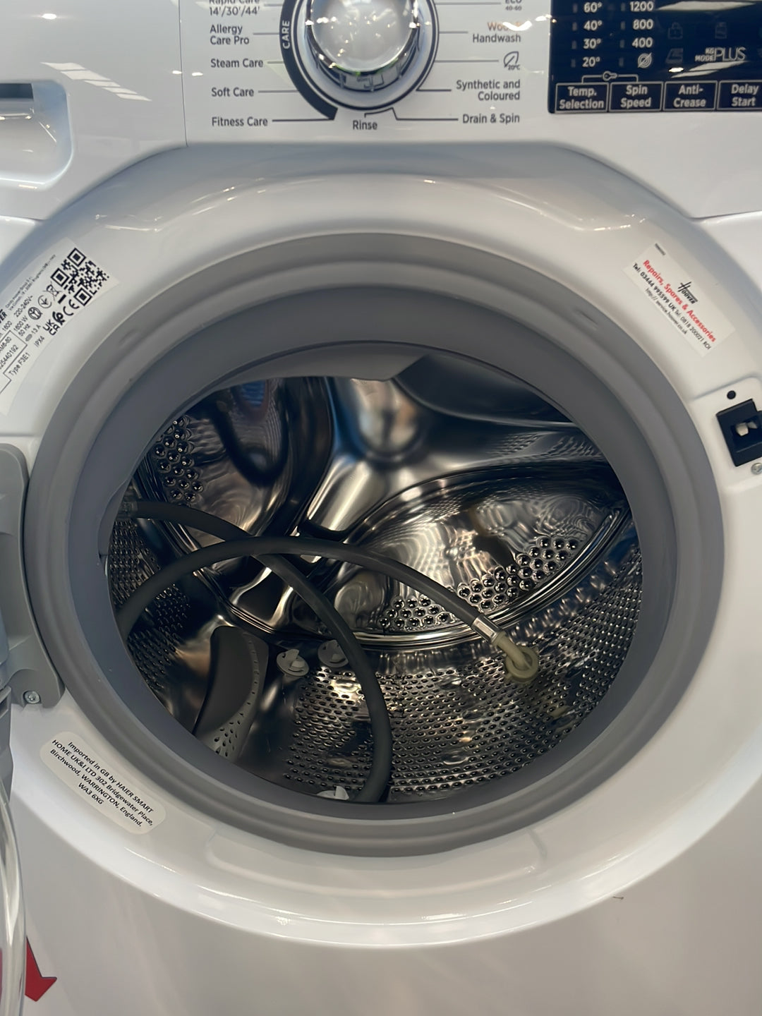 #GRC-164-111 - Hoover H-WASH 350 9kg 1600rpm Washing Machine – Eco-Power Inverter Motor, White