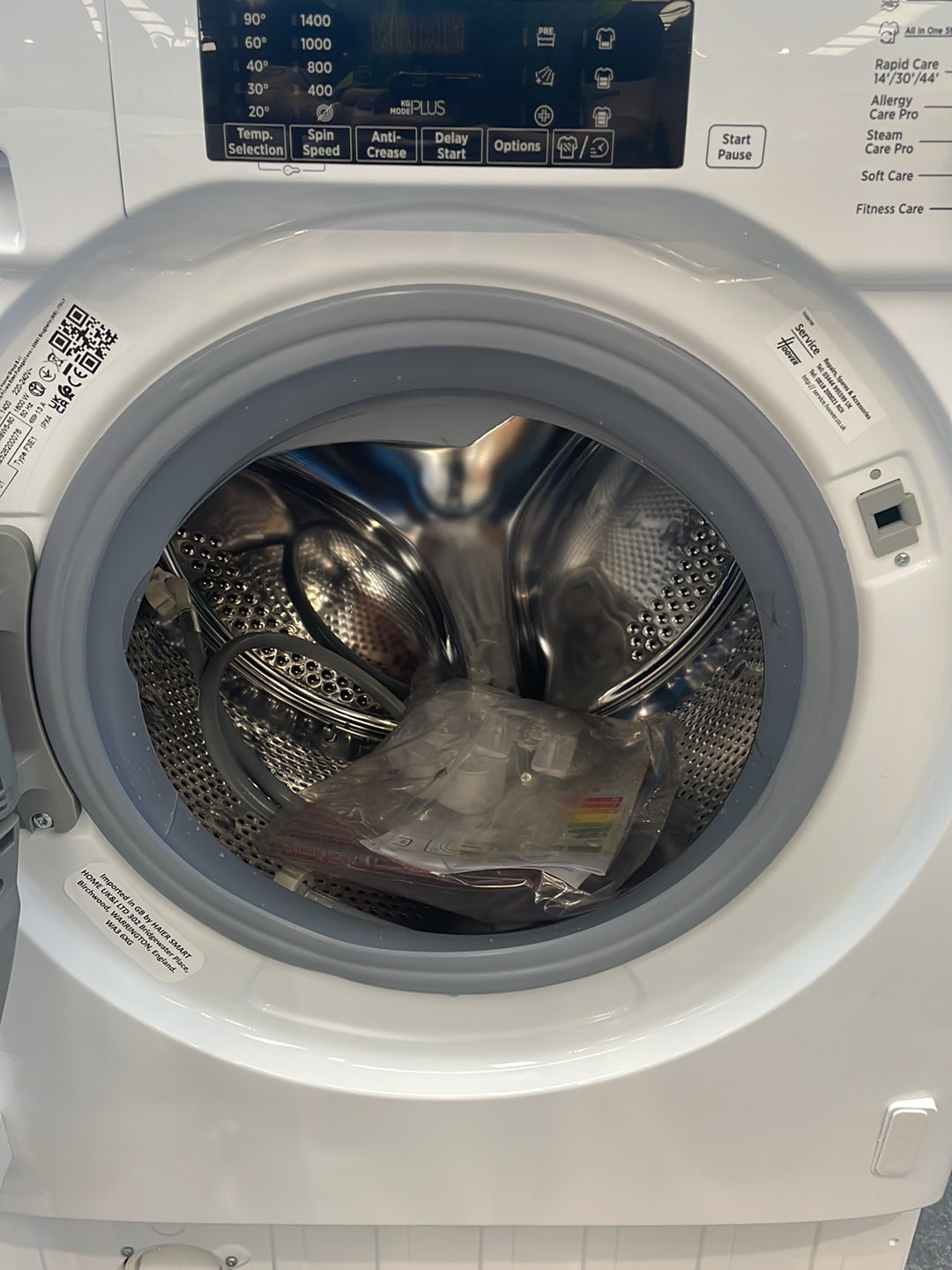 #GRC-164-117 - Hoover H-WASH 300 9kg 1400rpm Integrated Washing Machine – Quick Wash, White