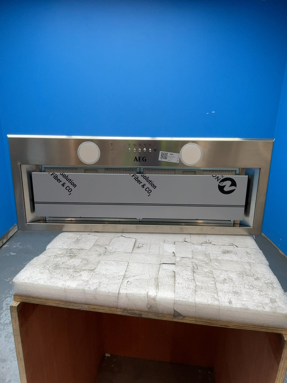 #GRC-164-195 - AEG 6000 80cm Canopy Cooker Hood – Hob2Hood, 700m³/h Extraction, Steel