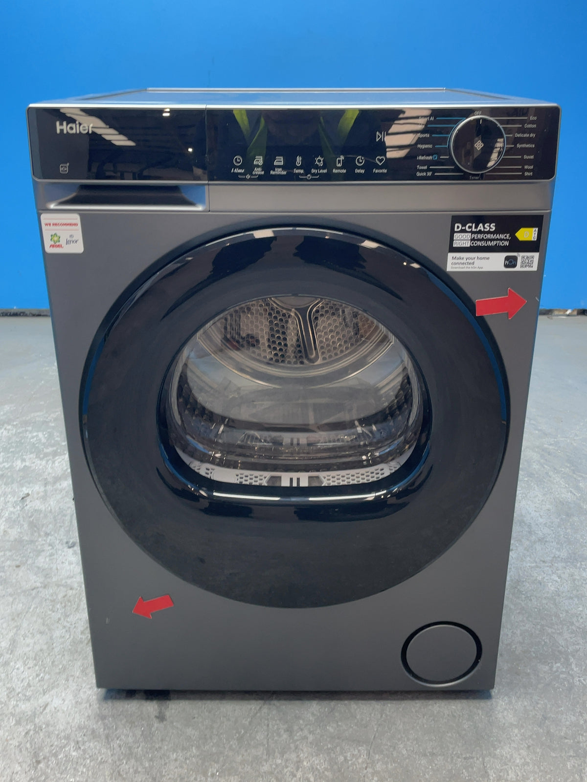 #GRC-164-234 - Haier X Series 5 9kg Heat Pump Tumble Dryer – Grey, D Energy Rating