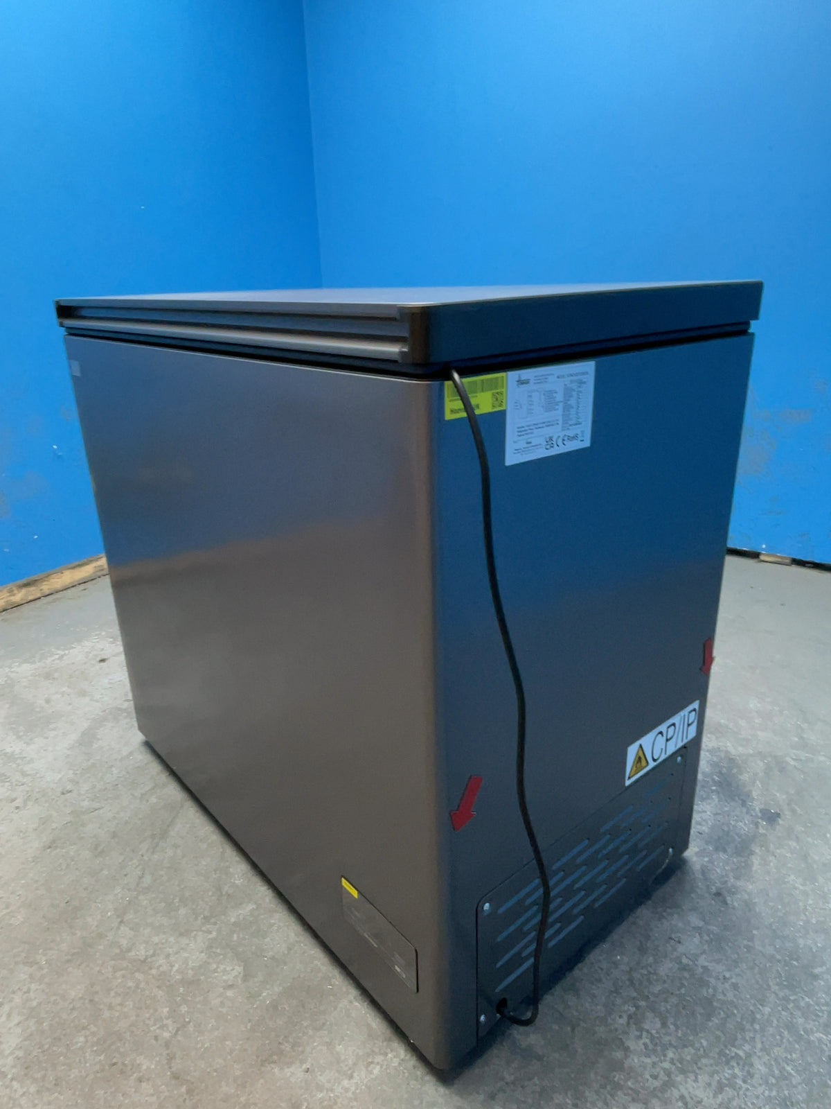 #GRC-164-248 - Hoover 196L Total No Frost Chest Freezer – Super Freeze, Outbuilding Ready, Dark Inox