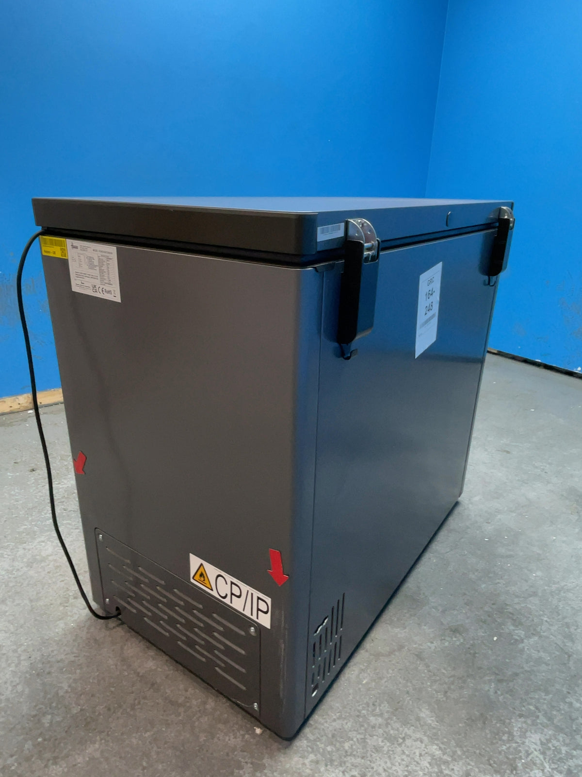 #GRC-164-248 - Hoover 196L Total No Frost Chest Freezer – Super Freeze, Outbuilding Ready, Dark Inox