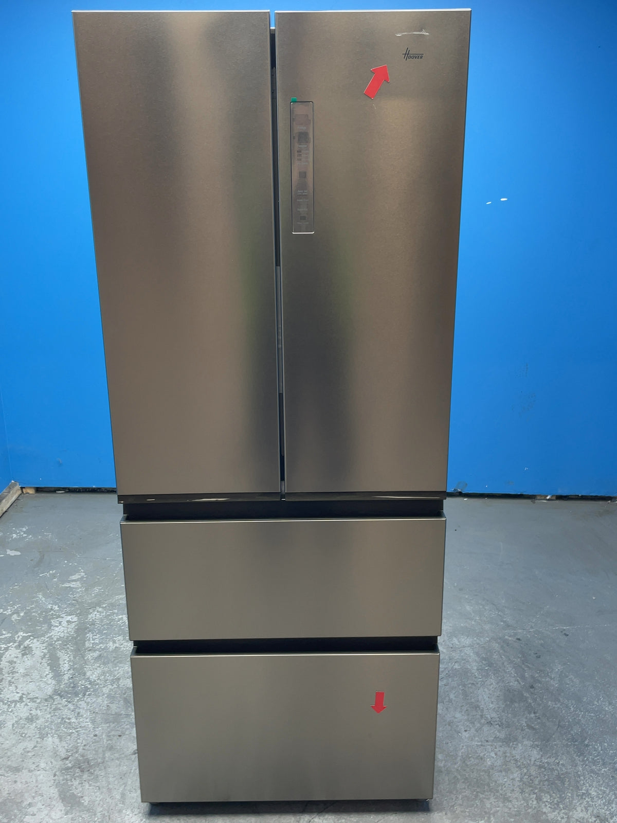#GRC-164-258 - Hoover H-FRIDGE 700 70cm French Door Fridge Freezer – 402L, Stainless Steel