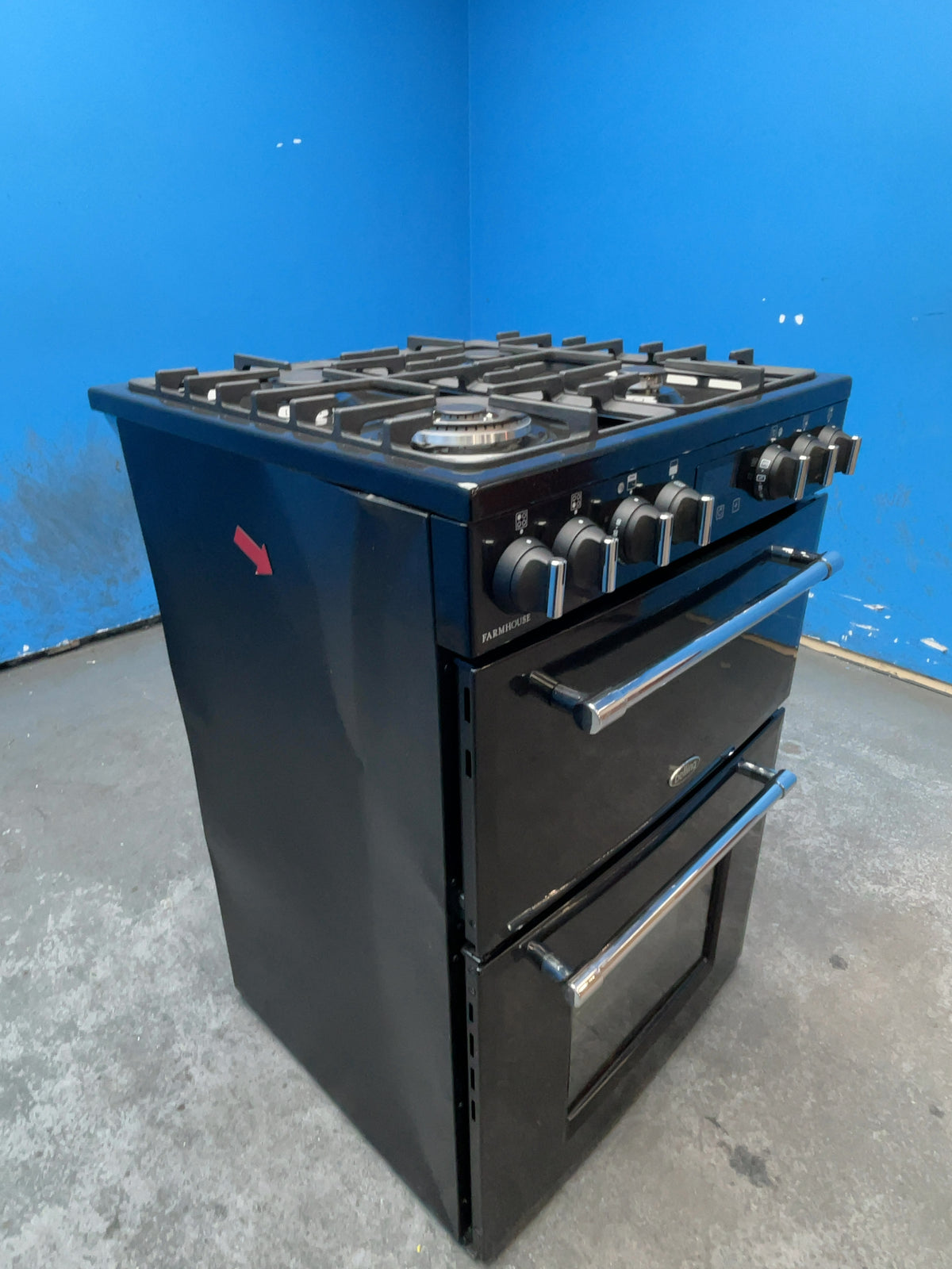 #GRC-164-284 - Belling Farmhouse 60cm Dual Fuel Double Oven Cooker – AirFry, Black