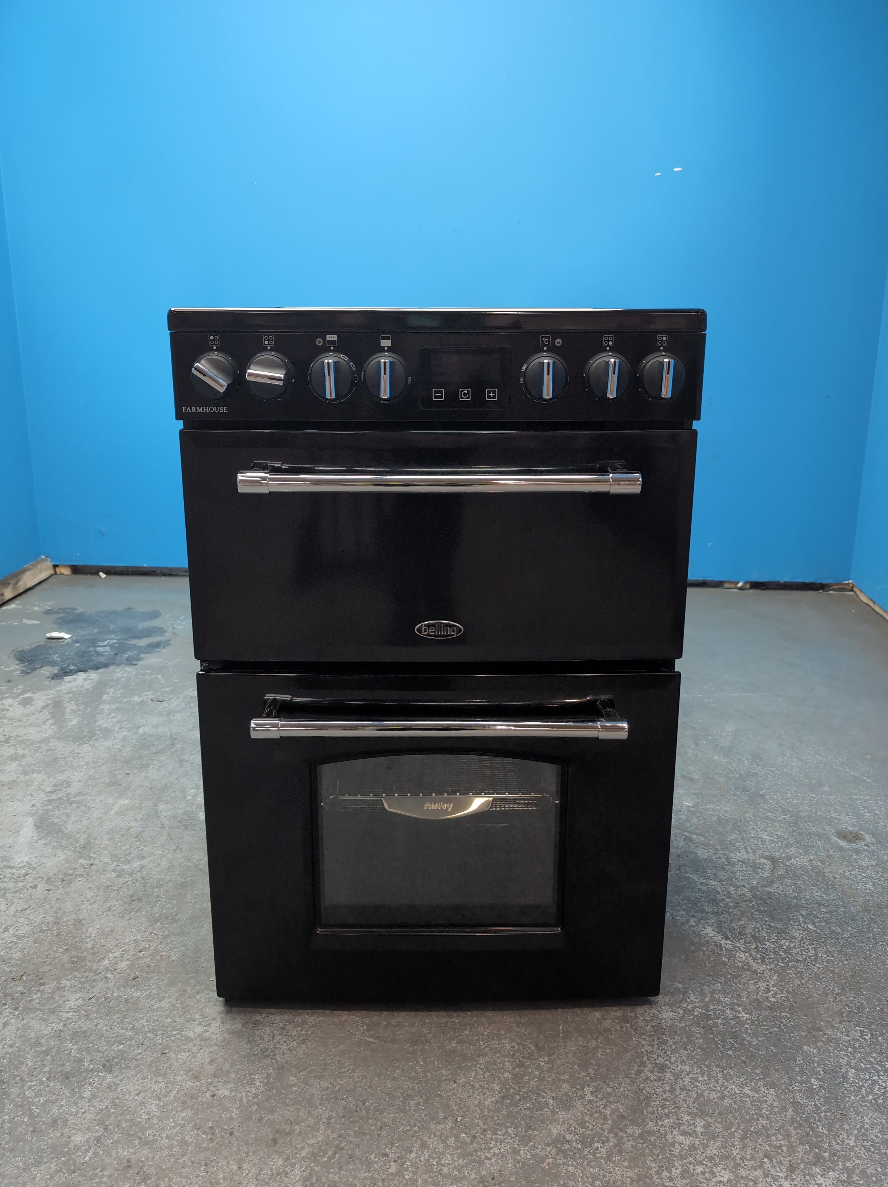 #GRC-164-295 - Belling Farmhouse 60E 60cm Electric Range Cooker – 103L Total Capacity, 4 Zone Ceramic Hob, AirFry Function