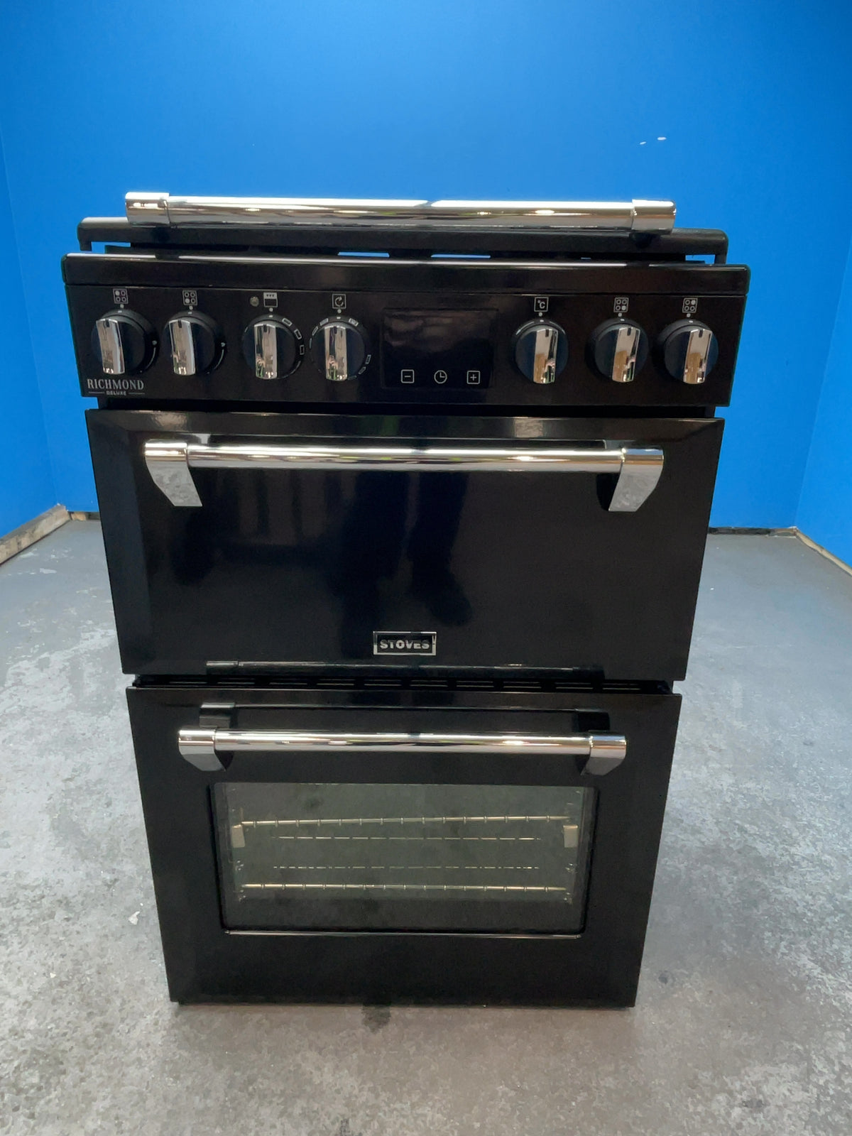 #GRC-164-309 - Stoves Richmond Deluxe 60cm Dual Fuel Cooker – PowerWok, AirFry, Black
