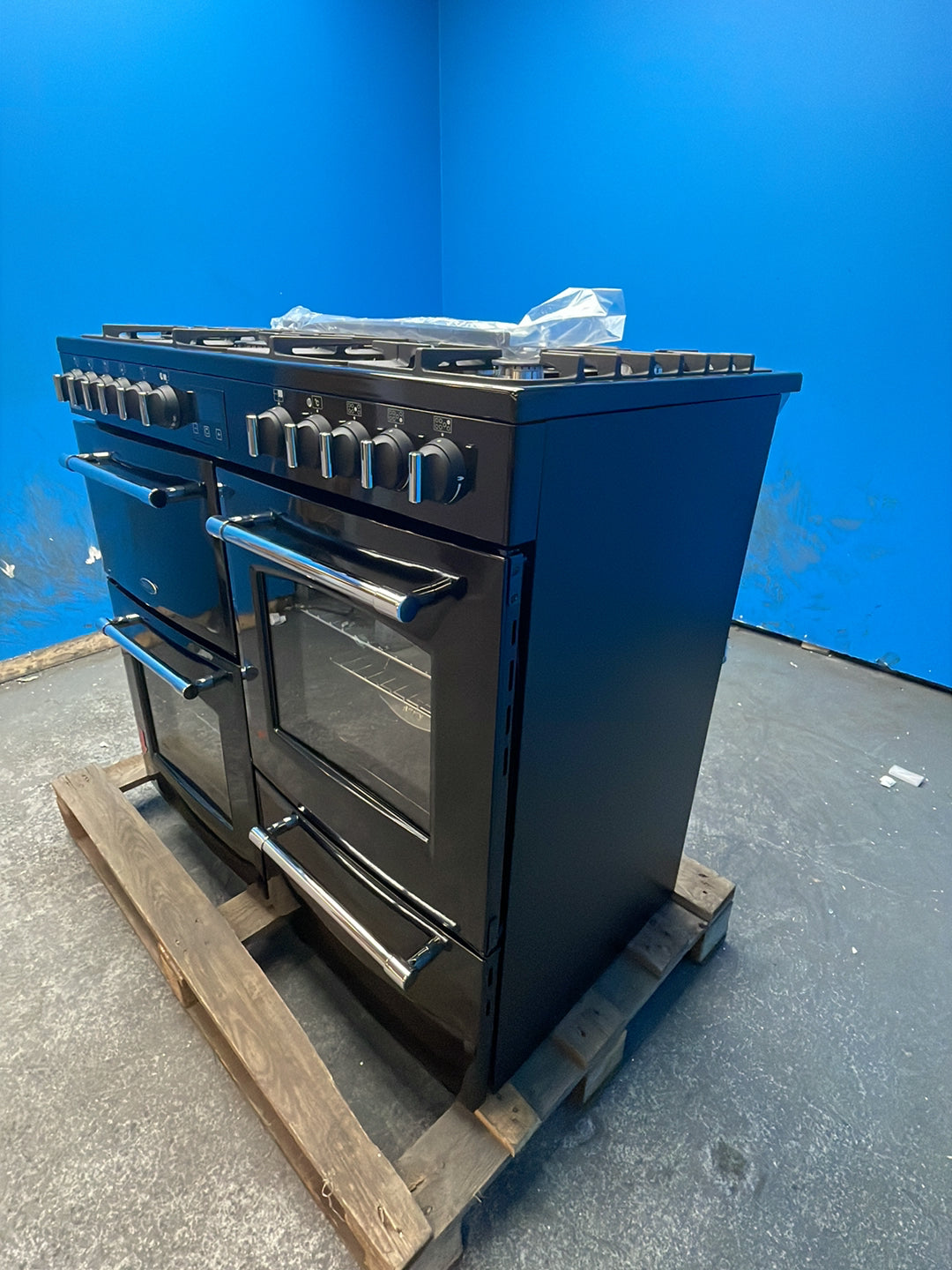 #GRC-164-311 - Belling Farmhouse 100cm Dual Fuel Range Cooker – 157L, AirFry, Black