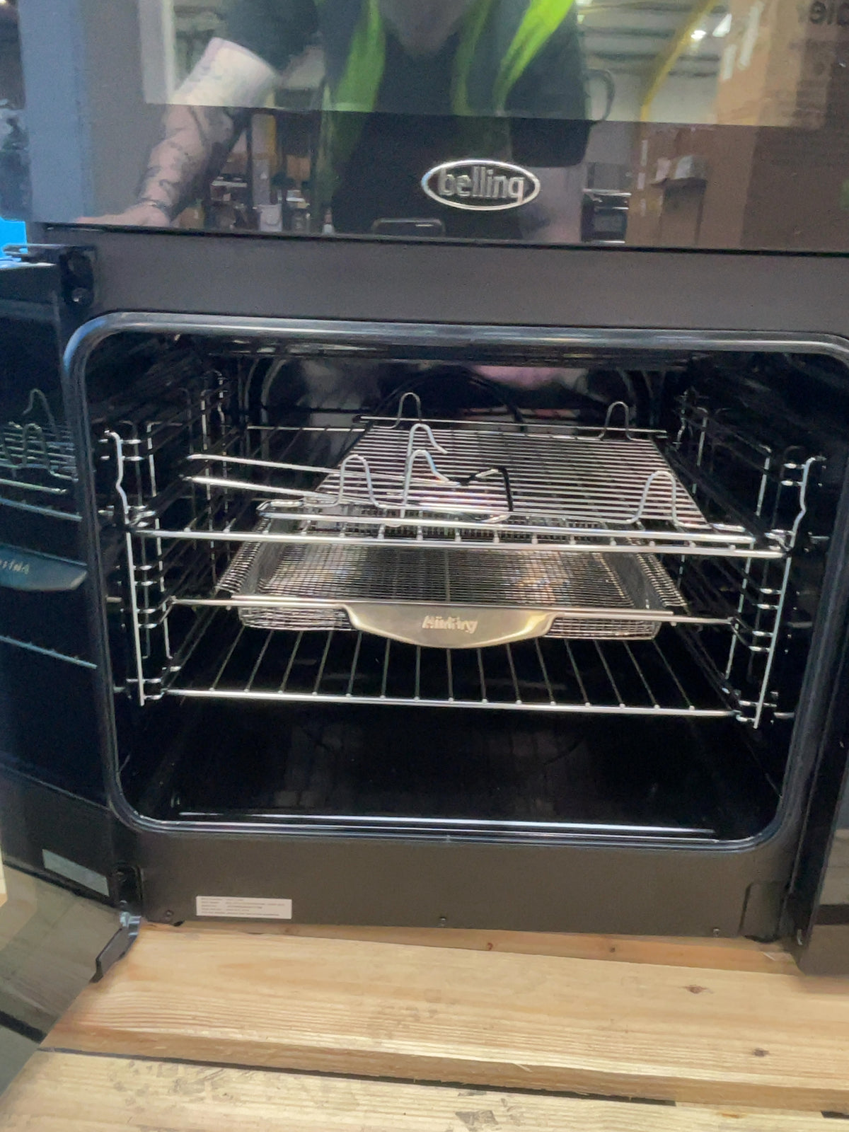 #GRC-164-319 - Belling Cookcentre 100DF 100cm Dual Fuel Range Cooker – 7 Burner Gas Hob, AirFry & Double Oven, Black