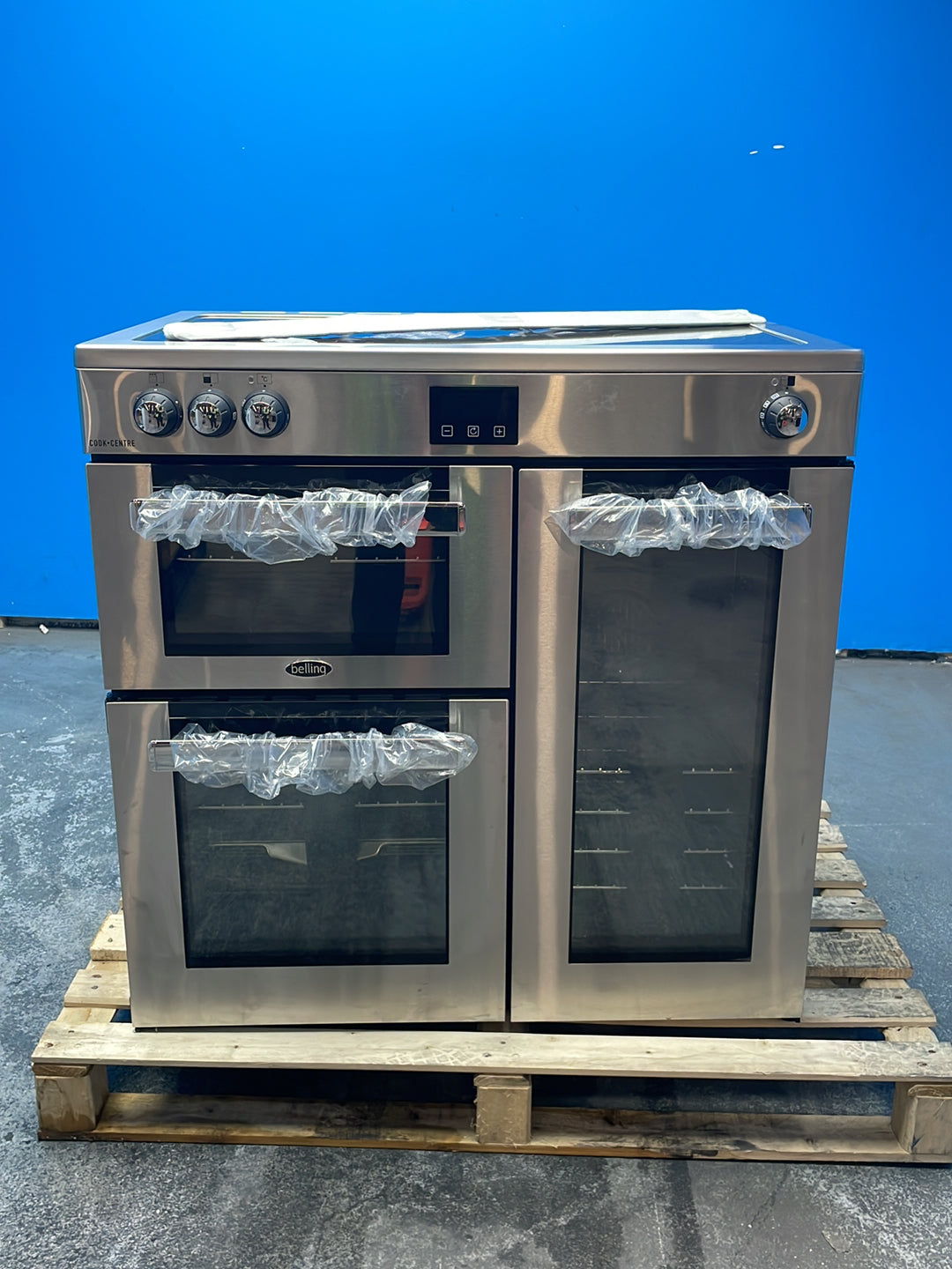 #GRC-164-324 - Belling Cookcentre 90Ei 90cm Electric Induction Range Cooker – 174L Capacity, 5 Zone Hob, AirFry Mode, Stainless Steel