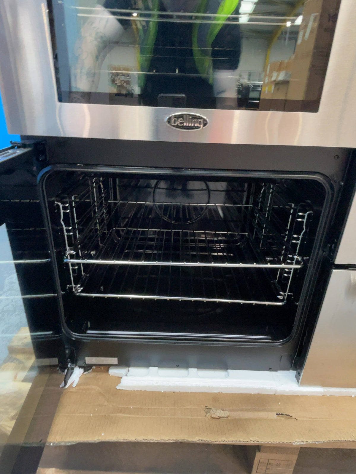 #GRC-164-325 - Belling Cookcentre 100DF 100cm Dual Fuel Range Cooker – 7 Burner Gas Hob, AirFry & Double Oven, Stainless