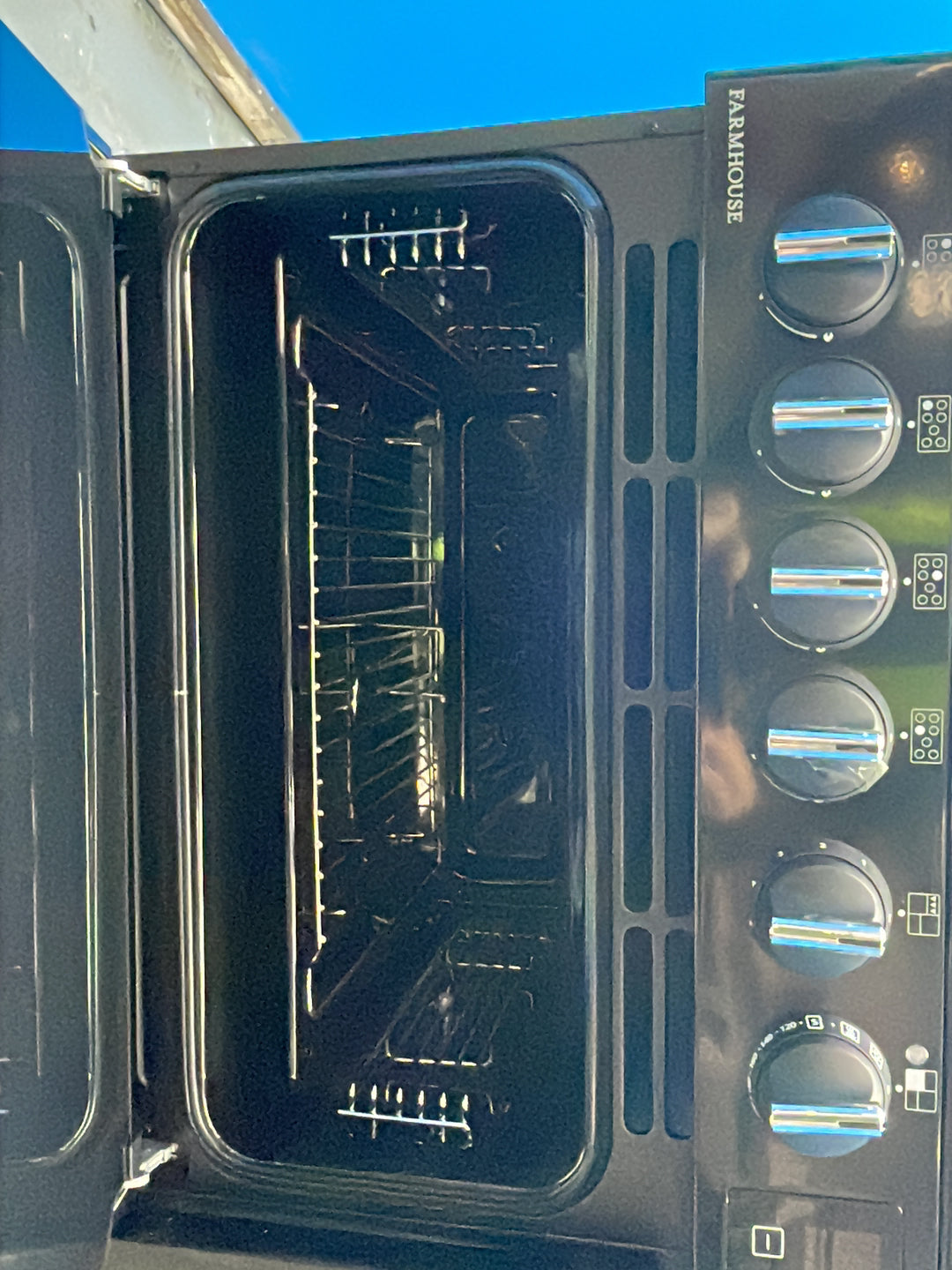 #GRC-164-327 - Belling Farmhouse 100cm Dual Fuel Range Cooker – 157L, AirFry, Black