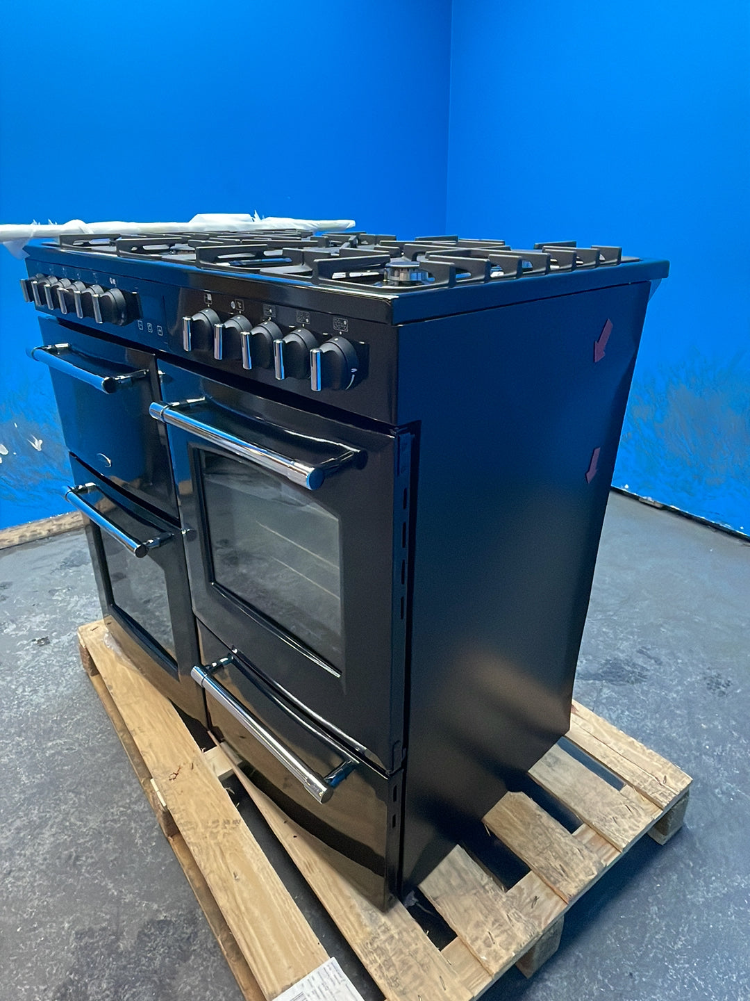 #GRC-164-327 - Belling Farmhouse 100cm Dual Fuel Range Cooker – 157L, AirFry, Black