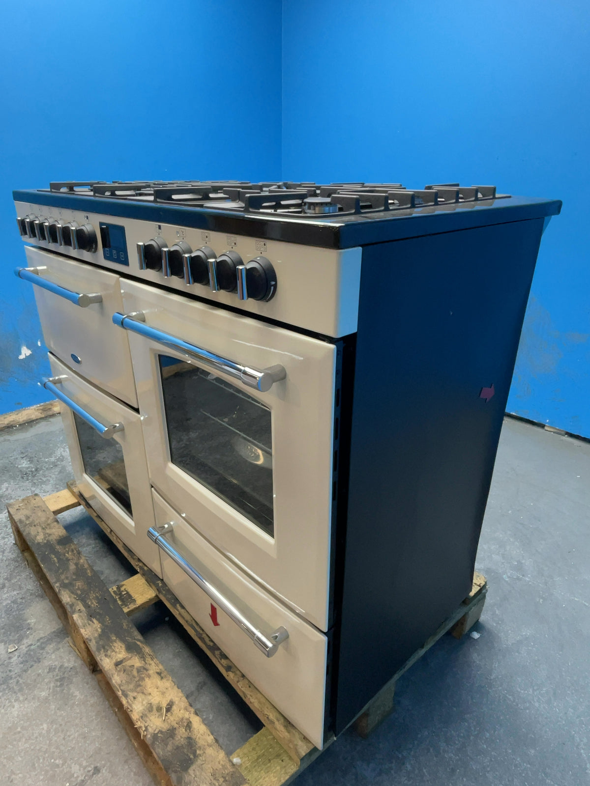 #GRC-164-337 - Belling Farmhouse 110DF Dual Fuel Range Cooker – 157L Capacity, 7 Gas Burners, AirFry Mode, Cream